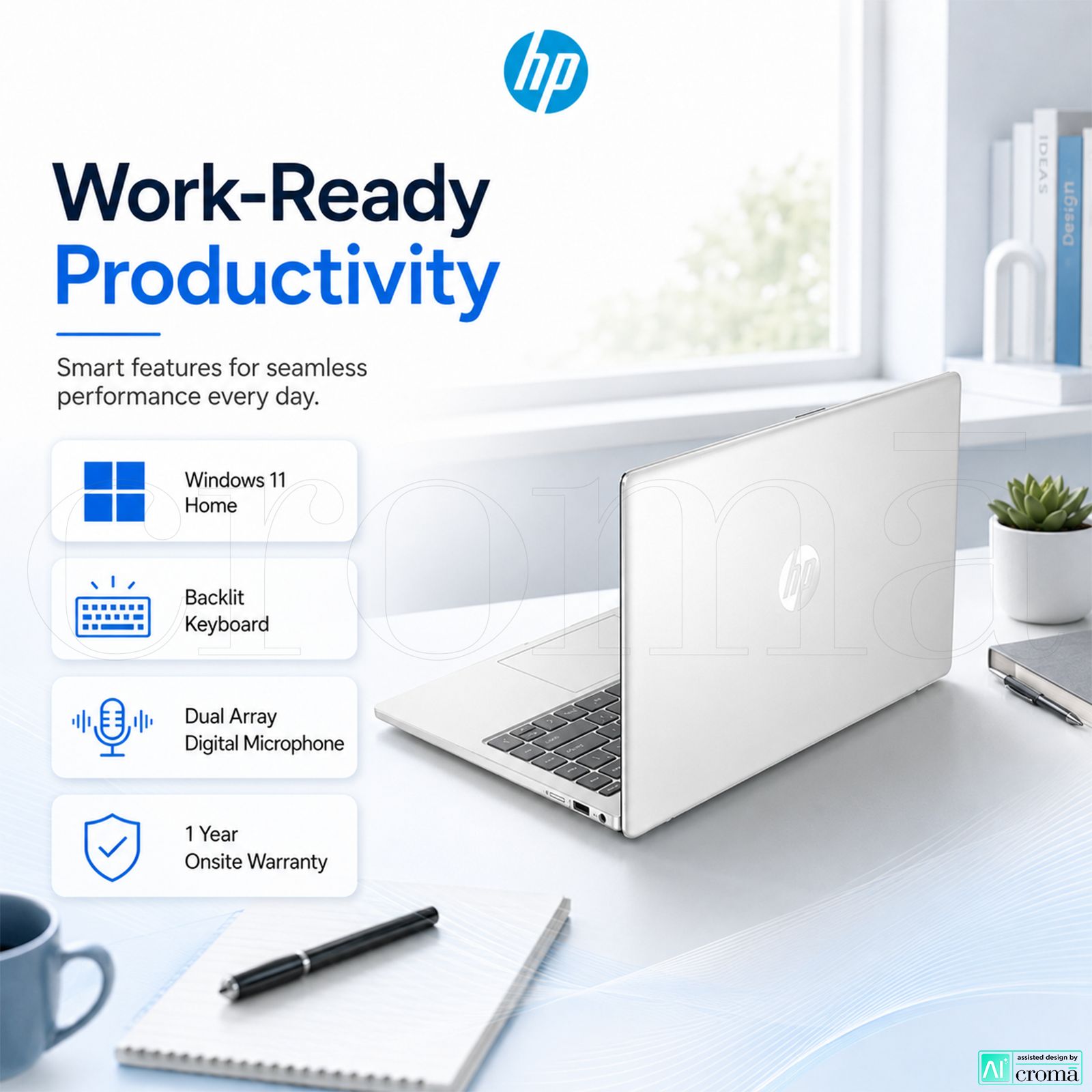 HP 14-gr1028TU Intel Core Ultra 7 Thin & Light Laptop (16GB, 512GB SSD, Windows 11 Home, 14 inch Full HD Display, Natural Silver, 1.4 KG)_7