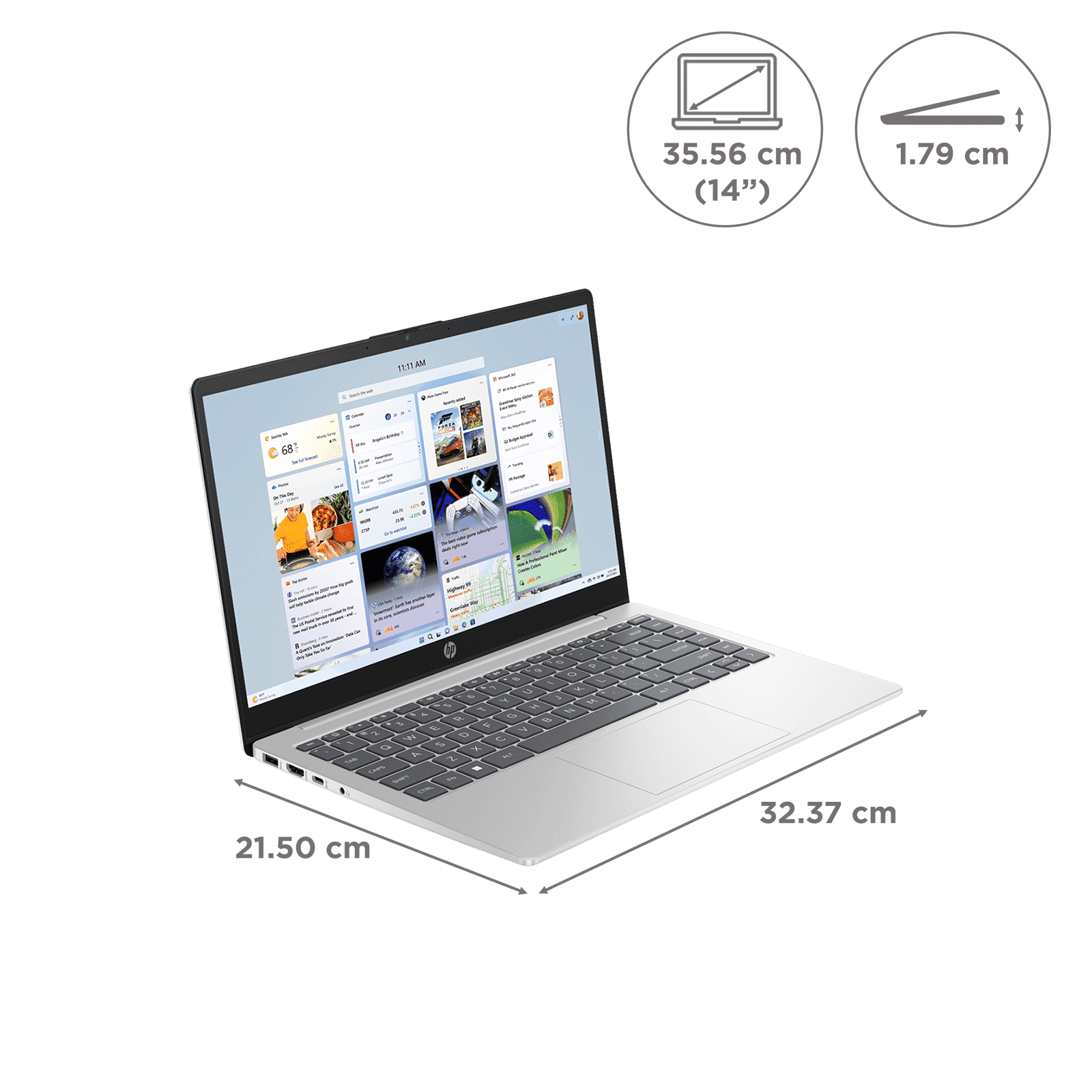 HP 14-gr1028TU Intel Core Ultra 7 Thin & Light Laptop (16GB, 512GB SSD, Windows 11 Home, 14 inch Full HD Display, Natural Silver, 1.4 KG)_8