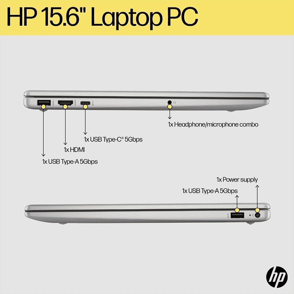 HP 15-fc0552AU AMD Ryzen 3 Thin & Light Laptop (8GB, 512GB SSD, Windows 11 Home, 15.6 inch Full HD Display, Natural Silver, 1.59 KG)_2