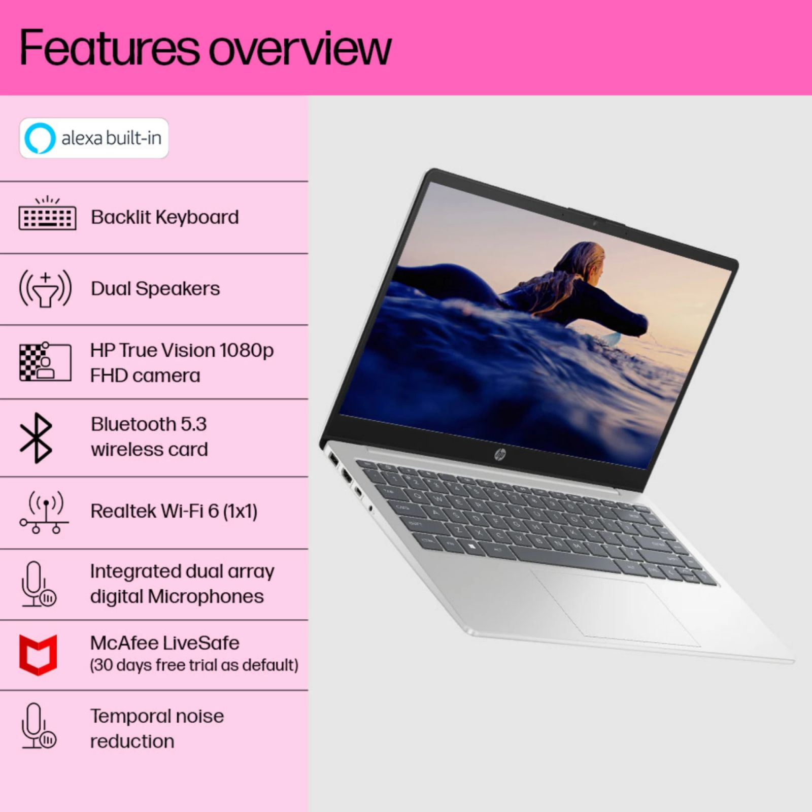 HP 14-em0243AU AMD Ryzen 3 Thin & Light Laptop (8GB, 512GB SSD, Windows 11 Home, 14 inch Full HD Display, Natural Silver, 1.40 KG)_10