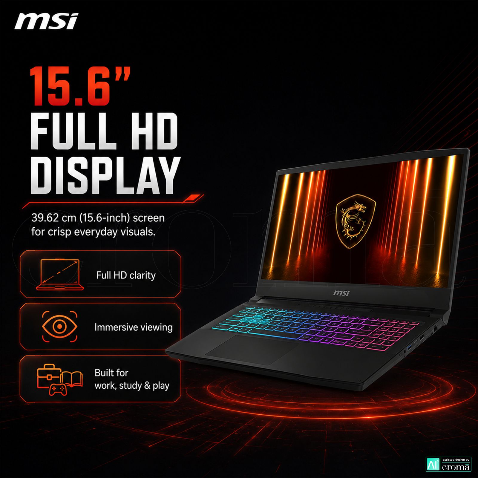 MSI Katana 15 HX B14WFK-641IN Intel Core i5 14th Gen Gaming Laptop (16GB, 1TB SSD, Windows 11 Home, 8GB Graphics, 15.6 inch 144 Hz Full HD Display, NVIDIA GeForce RTX 5060, MS Office Home 2024, Black, 2.40 KG) MSI Katana 15 HX B14WFK-641IN Intel Core i5 14th Gen Gaming Laptop (16GB, 1TB SSD, Windows 11 Home, 8GB Graphics, 15.6 inch 144 Hz Full HD Display, NVIDIA GeForce RTX 5060, MS Office Home 2024, Black, 2.40 KG)_3