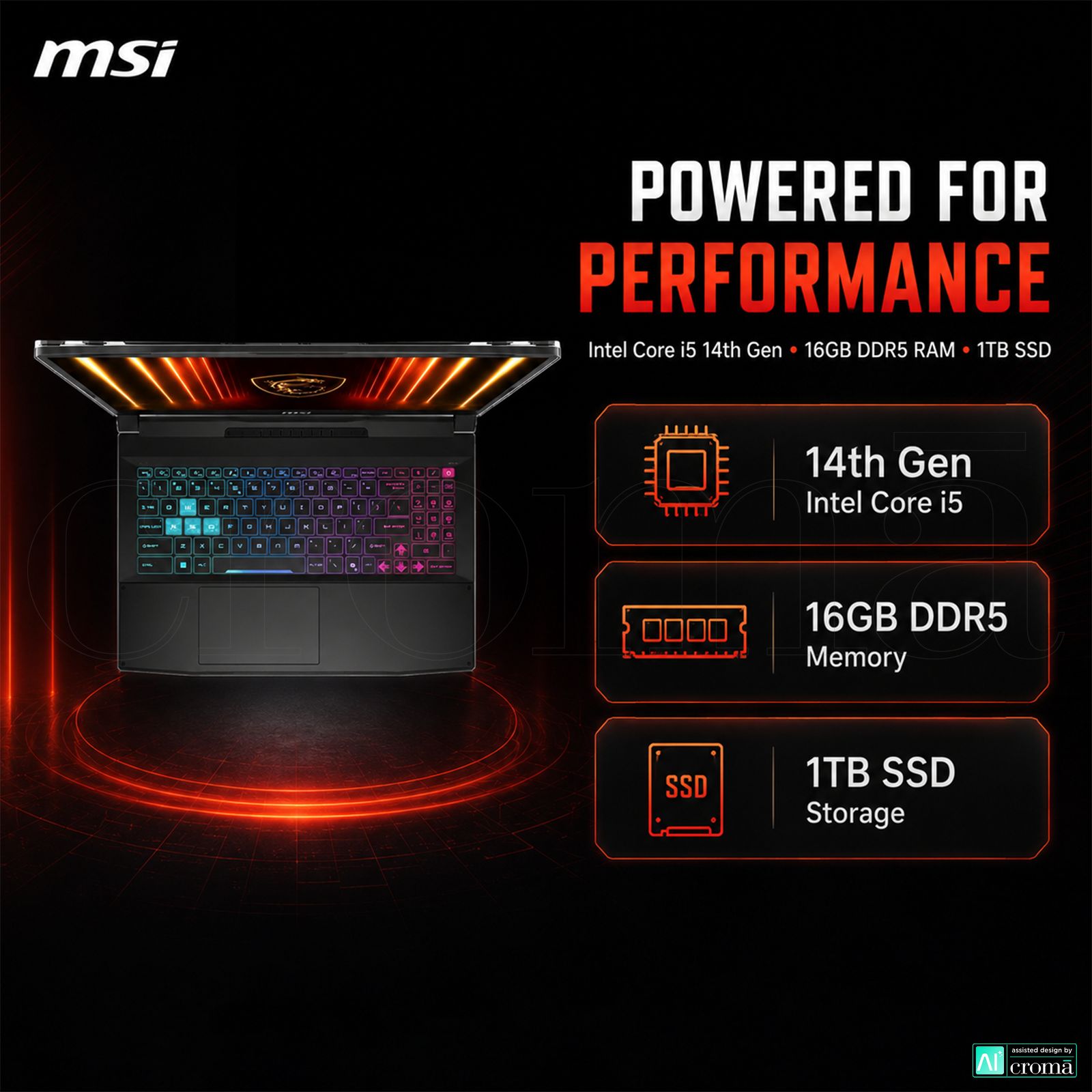 MSI Katana 15 HX B14WFK-641IN Intel Core i5 14th Gen Gaming Laptop (16GB, 1TB SSD, Windows 11 Home, 8GB Graphics, 15.6 inch 144 Hz Full HD Display, NVIDIA GeForce RTX 5060, MS Office Home 2024, Black, 2.40 KG) MSI Katana 15 HX B14WFK-641IN Intel Core i5 14th Gen Gaming Laptop (16GB, 1TB SSD, Windows 11 Home, 8GB Graphics, 15.6 inch 144 Hz Full HD Display, NVIDIA GeForce RTX 5060, MS Office Home 2024, Black, 2.40 KG)_4