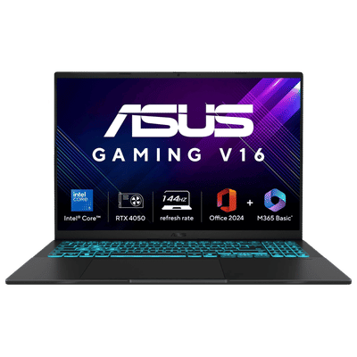 ASUS V16 V3607VU-RP550WS Intel Core 5
                          Gaming Laptop (16GB, 512GB SSD, Windows 11
                          Home, 6GB Graphics, 16 inch 144 Hz WUXGA IPS
                          Display, NVIDIA GeForce RTX 4050, MS Office
                          Home 2024, Black, 1.95 KG)