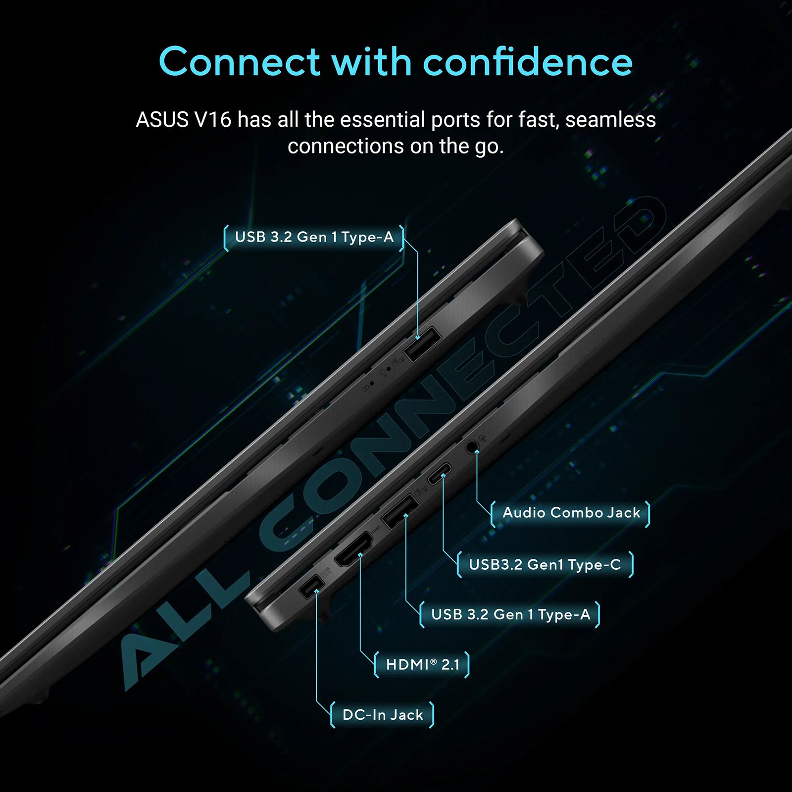 ASUS V16 V3607VU-RP550WS Intel Core 5 Gaming Laptop (16GB, 512GB SSD, Windows 11 Home, 6GB Graphics, 16 inch 144 Hz WUXGA IPS Display, NVIDIA GeForce RTX 4050, MS Office Home 2024, Black, 1.95 KG)_3