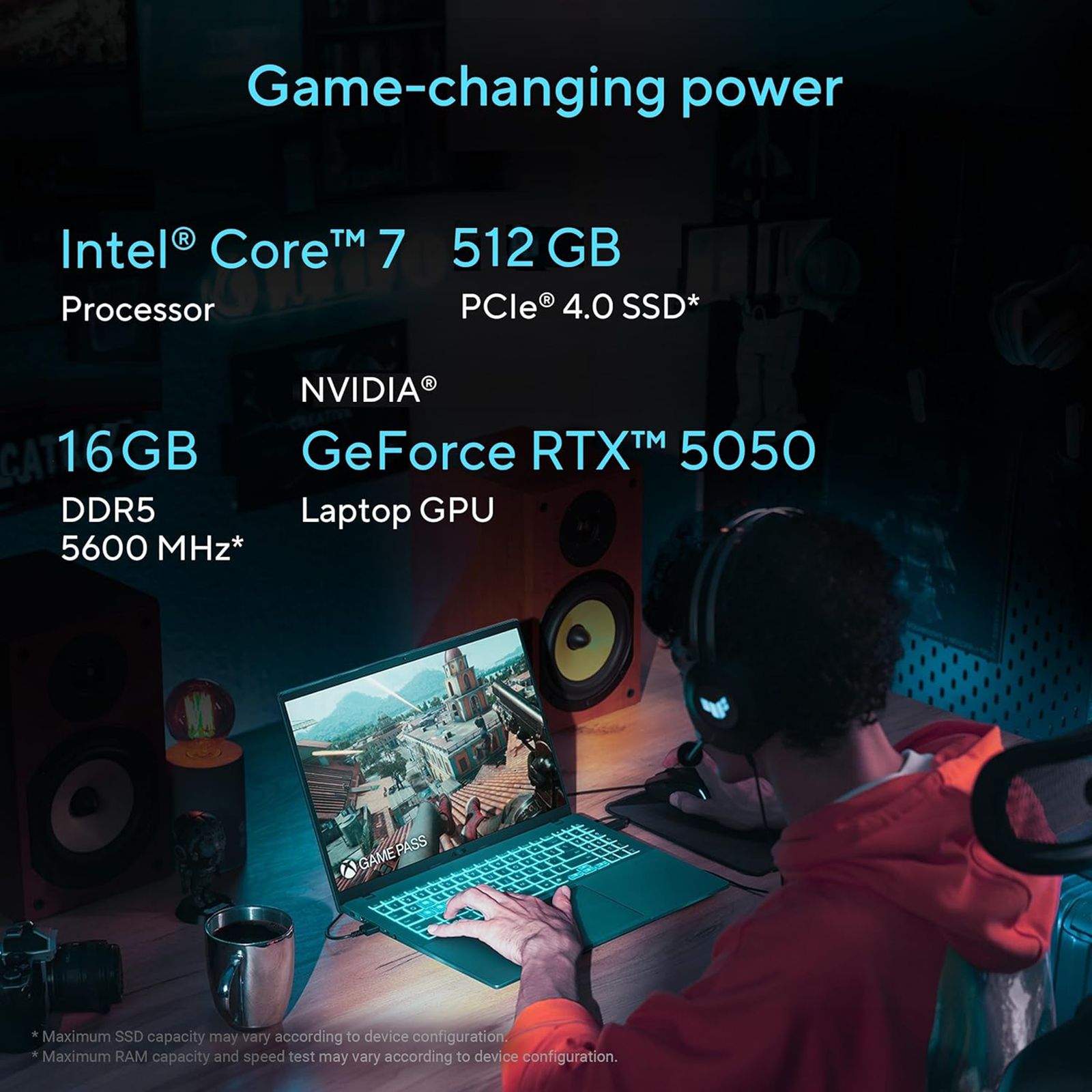 ASUS V16 V3607VH-RP038WS Intel Core 7 Gaming Laptop (16GB, 512GB SSD, Windows 11 Home, 8GB Graphics, 16 inch 144 Hz WUXGA Display, NVIDIA GeForce RTX 5050, MS Office Home 2024, Black, 1.95 KG)_14