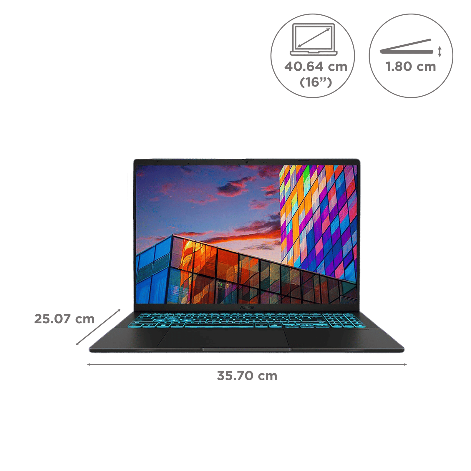 ASUS V16 V3607VH-RP038WS Intel Core 7 Gaming Laptop (16GB, 512GB SSD, Windows 11 Home, 8GB Graphics, 16 inch 144 Hz WUXGA Display, NVIDIA GeForce RTX 5050, MS Office Home 2024, Black, 1.95 KG)_2