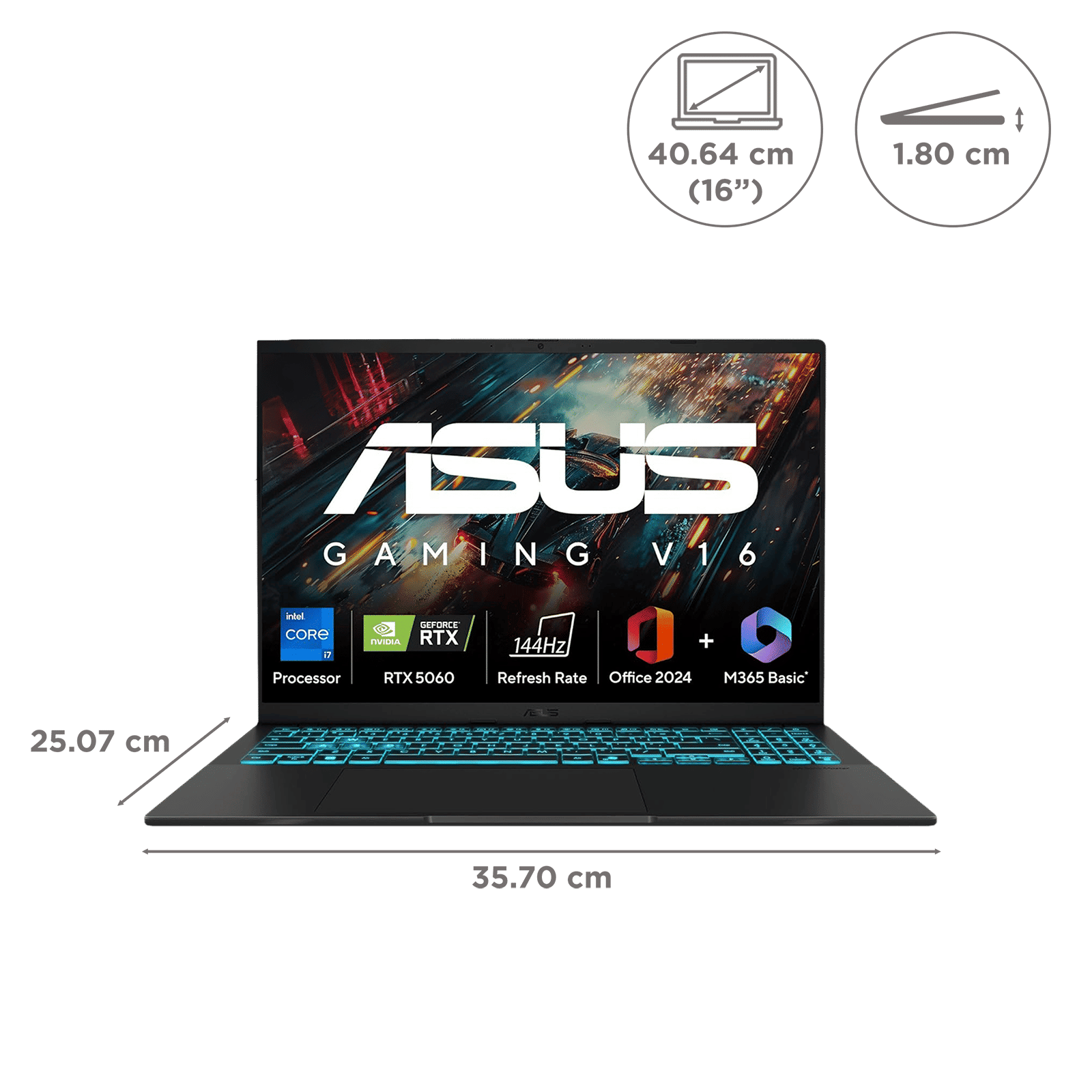 ASUS V16 V3607VM-RP057WS Intel Core 7 Gaming Laptop (16GB, 512GB SSD, Windows 11 Home, 8GB Graphics, 16 inch 144 Hz WUXGA Display, NVIDIA GeForce RTX 5060, MS Office Home 2024, Black, 1.95 KG) ASUS V16 V3607VM-RP057WS Intel Core 7 Gaming Laptop (16GB, 512GB SSD, Windows 11 Home, 8GB Graphics, 16 inch 144 Hz WUXGA Display, NVIDIA GeForce RTX 5060, MS Office Home 2024, Black, 1.95 KG)_2