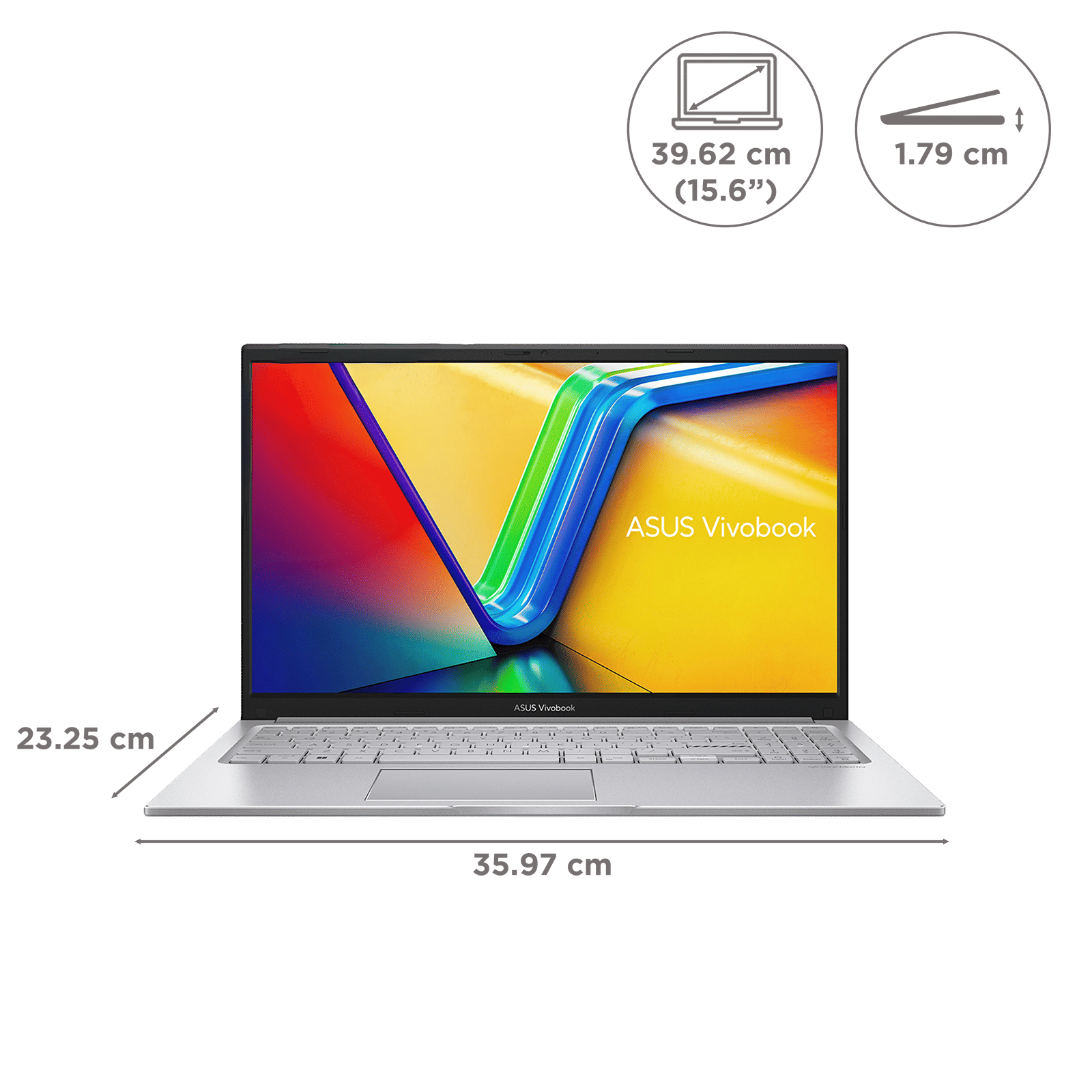 ASUS Vivobook 15 X1504VA-NJ2324WS Intel Core i3 13th Gen Thin & Light Laptop (16GB, 512GB SSD, Windows 11 Home, 15.6 inch Full HD Display, MS Office Home 2024, Cool Silver, 1.70 KG)_2