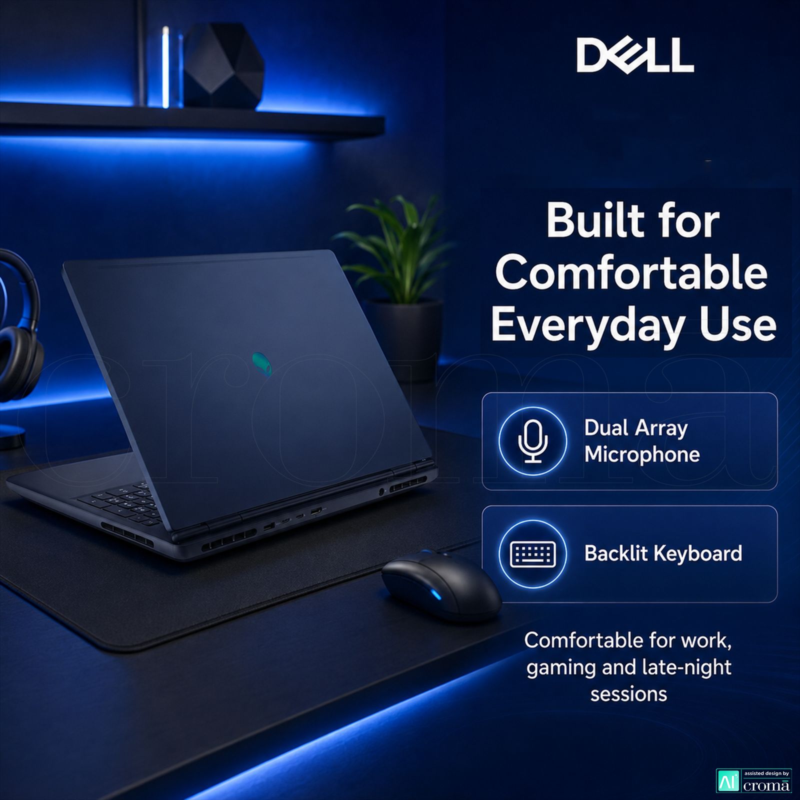 DELL Alienware 16 Aurora Intel Core 7 Gaming Laptop (16GB, 1TB SSD, Windows 11 Home, 8GB Graphics, 16 inch 120 Hz QHD+ WQXGA Display, NVIDIA GeForce RTX 5050, MS Office Home 2024, Interstellar Indigo, 2.57 KG) DELL Alienware 16 Aurora Intel Core 7 Gaming Laptop (16GB, 1TB SSD, Windows 11 Home, 8GB Graphics, 16 inch 120 Hz QHD+ WQXGA Display, NVIDIA GeForce RTX 5050, MS Office Home 2024, Interstellar Indigo, 2.57 KG)_7