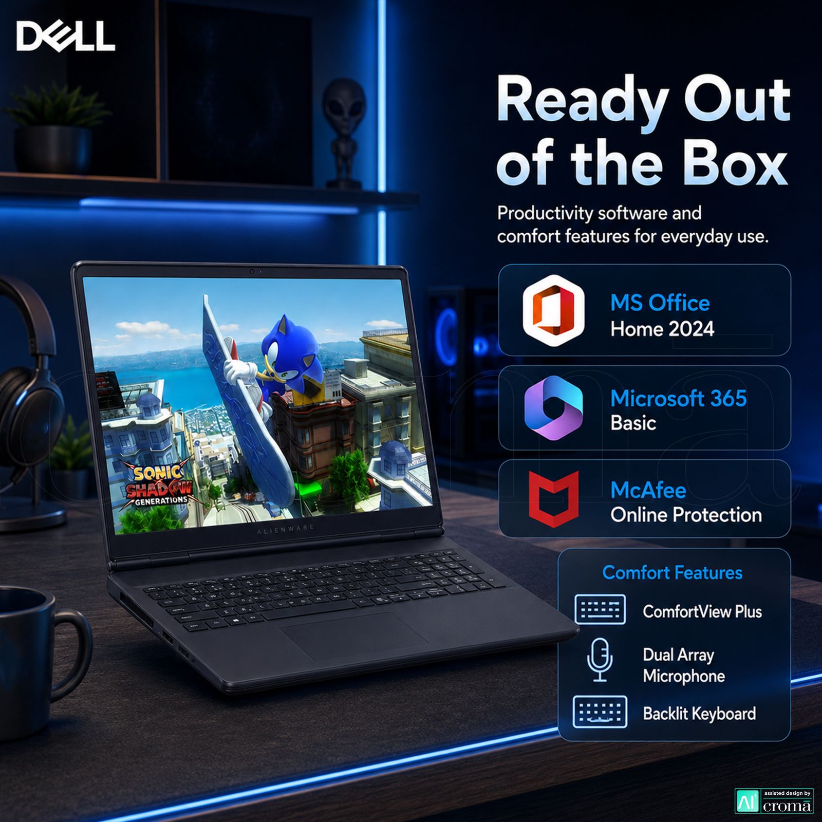 DELL Alienware 16 Aurora Intel Core 7 Gaming Laptop (16GB, 1TB SSD, Windows 11 Home, 8GB Graphics, 16 inch 120 Hz WQXGA Display, NVIDIA GeForce RTX 5060, MS Office Home 2024, Interstellar Indigo, 2.57 KG) DELL Alienware 16 Aurora Intel Core 7 Gaming Laptop (16GB, 1TB SSD, Windows 11 Home, 8GB Graphics, 16 inch 120 Hz WQXGA Display, NVIDIA GeForce RTX 5060, MS Office Home 2024, Interstellar Indigo, 2.57 KG)_7