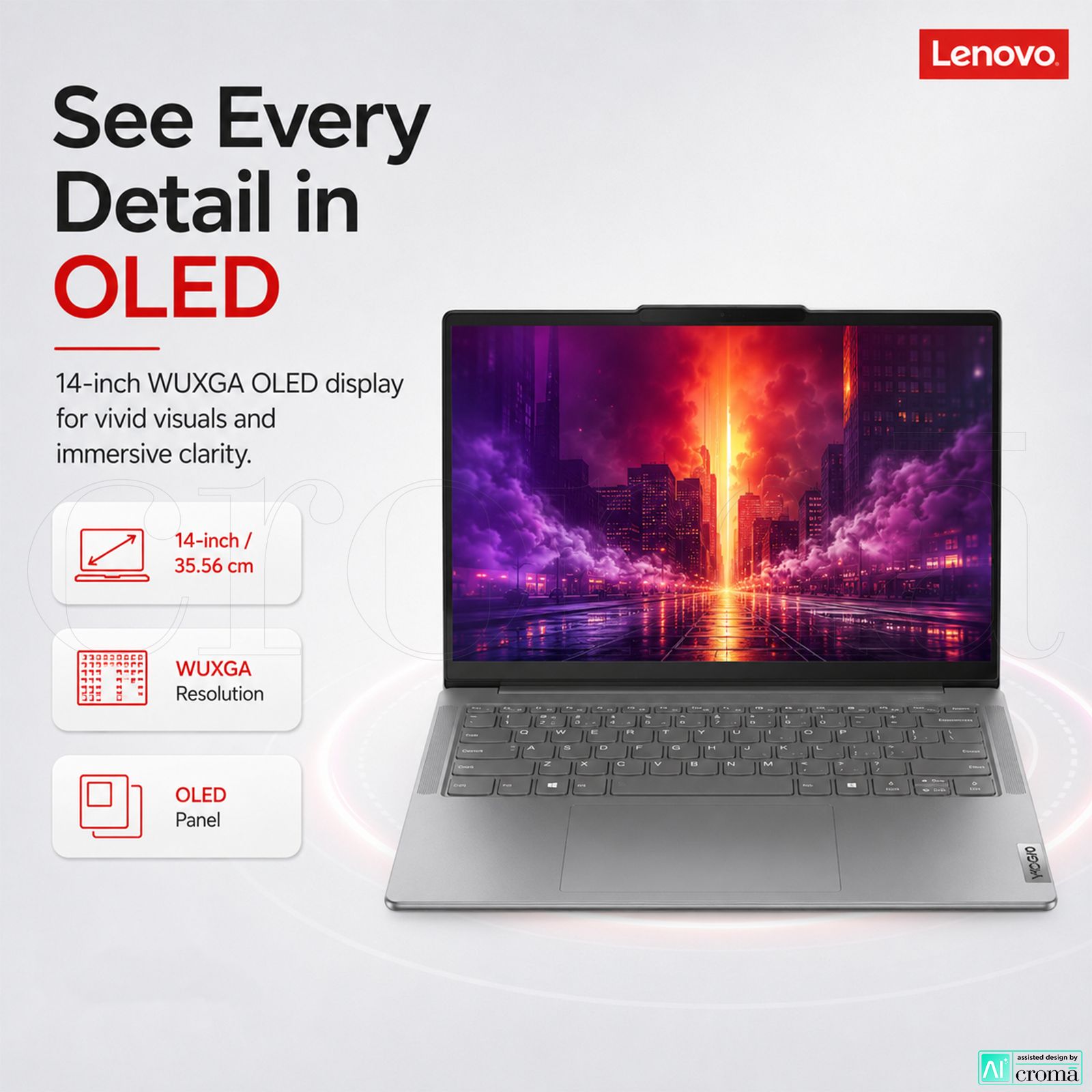 Lenovo Yoga Slim 7 14IMH9 Intel Core Ultra 7 Thin & Light Laptop (32GB, 1TB SSD, Windows 11 Home, 14 inch WUXGA OLED Display, MS Office Home 2024, Luna Grey, 1.39 KG)_5