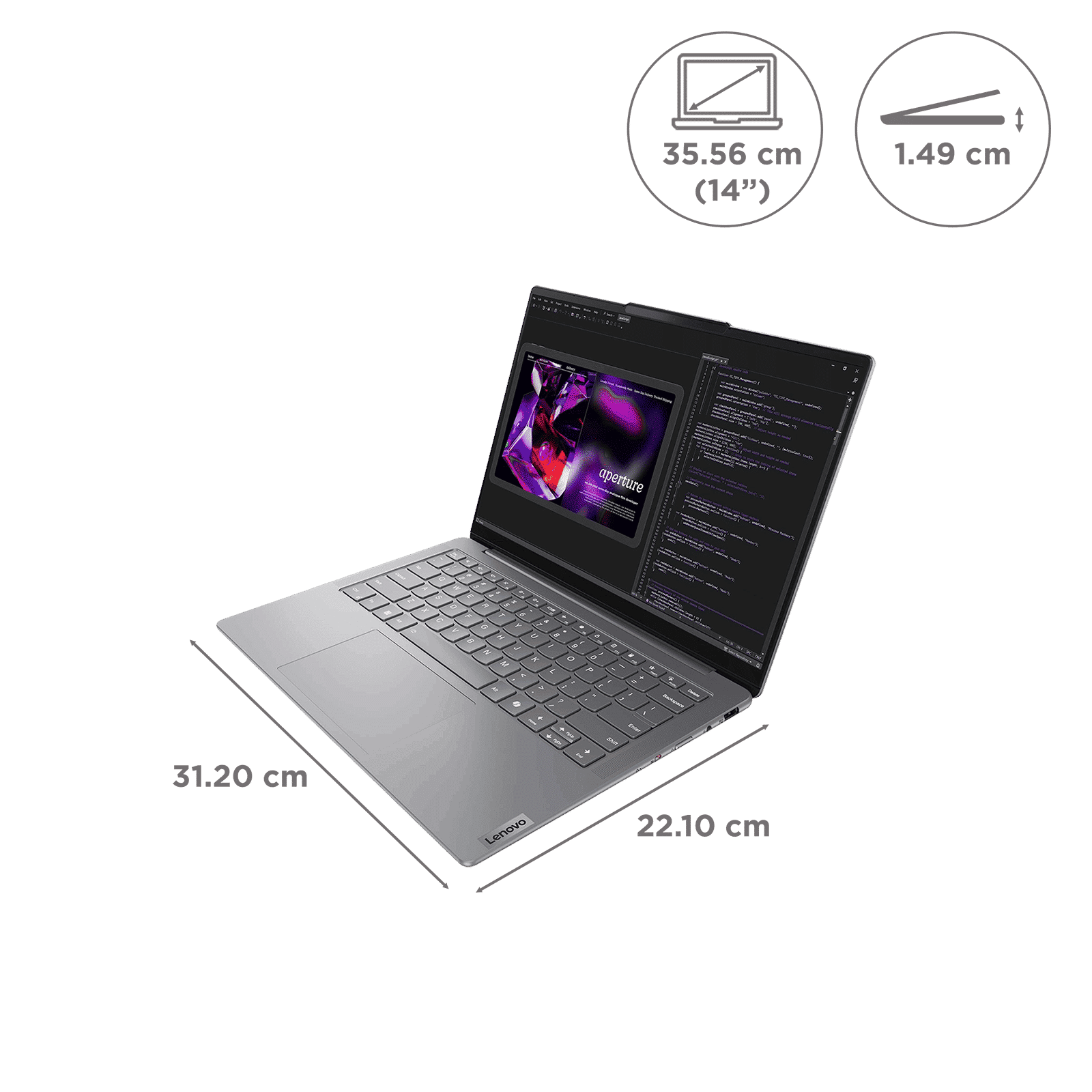 Lenovo Yoga Slim 7 14IMH9 Intel Core 9 Thin & Light Laptop (32GB, 1TB SSD, WIndows 11 Home, 14 inch WUXGA OLED Display, MS Office Home 2024, Luna Grey, 1.39 KG) Lenovo Yoga Slim 7 14IMH9 Intel Core 9 Thin & Light Laptop (32GB, 1TB SSD, WIndows 11 Home, 14 inch WUXGA OLED Display, MS Office Home 2024, Luna Grey, 1.39 KG)_6