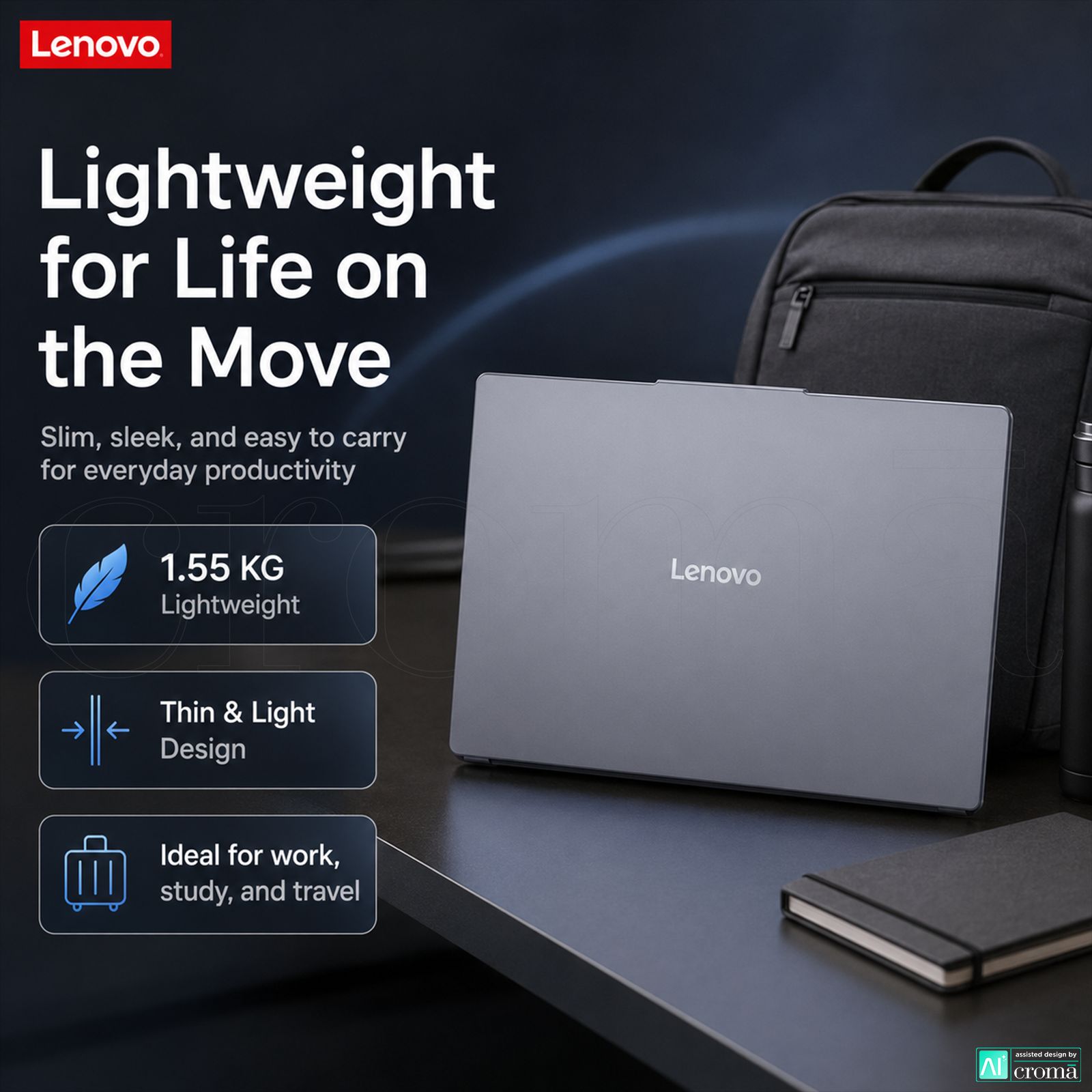 Lenovo IdeaPad Slim 3 15Q8X10 Qualcomm Snapdragon X Thin & Light Laptop (16GB, 512GB SSD, Windows 11 Home, 15.3 inch WUXGA Display, MS Office Home 2024, Luna Grey, 1.55 KG)_7