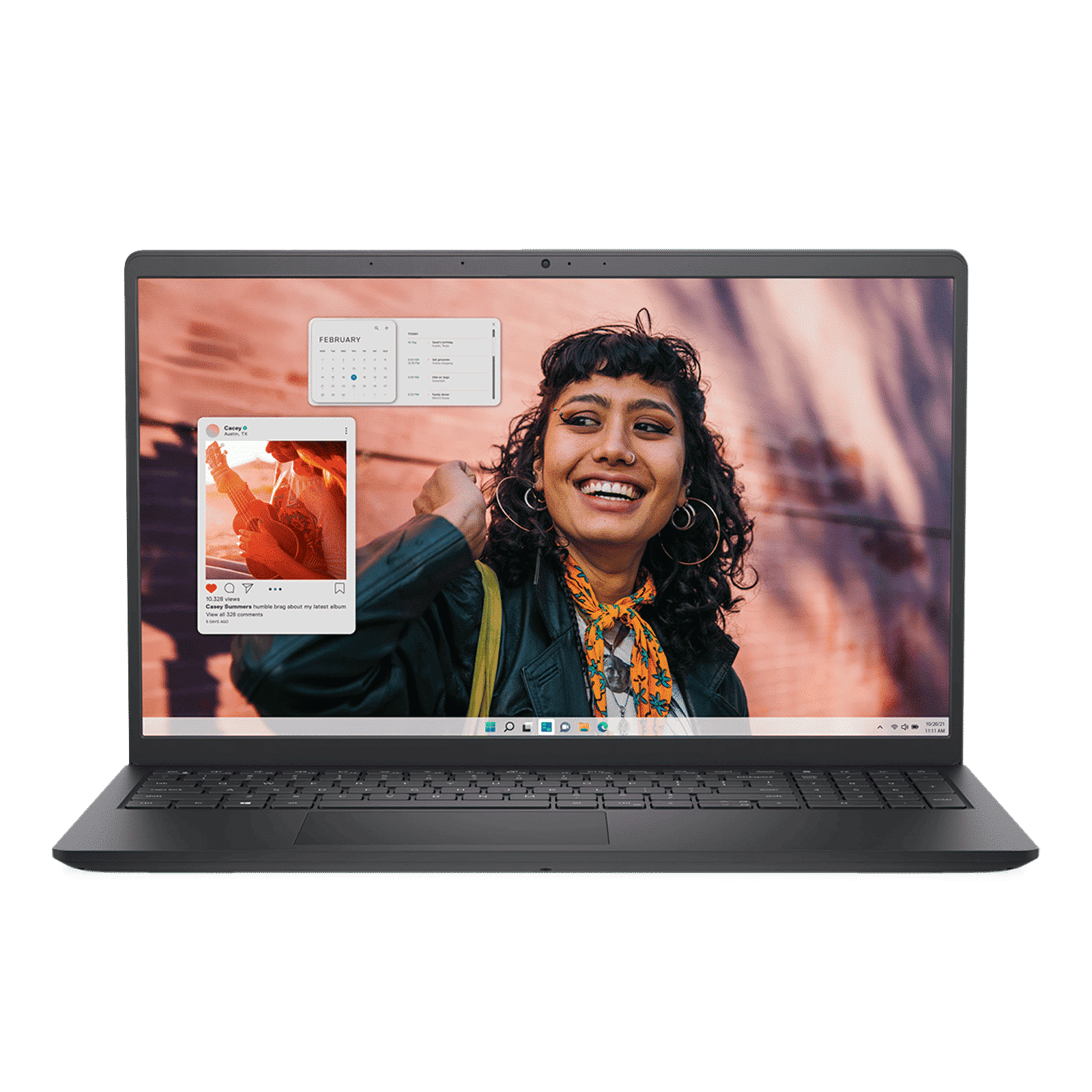 DELL DC 15250 Intel Core 3 Thin & Light Laptop (16GB, 512GB SSD, Windows 11, 15.6 inch Full HD Display, MS Office Home 2024, Carbon Black, 1.66 KG)_1