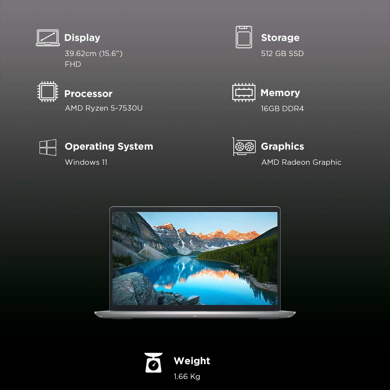 DELL DC15255 AMD Ryzen 5 Thin & Light Laptop (16GB, 512GB SSD, Windows 11, 15.6 inch Full HD Display, MS Office Home 2024, Platinum Silver, 1.66 KG) DELL DC15255 AMD Ryzen 5 Thin & Light Laptop (16GB, 512GB SSD, Windows 11, 15.6 inch Full HD Display, MS Office Home 2024, Platinum Silver, 1.66 KG)_6