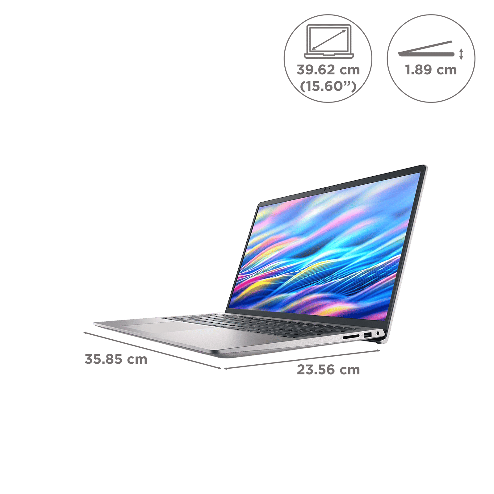 DELL 15 Intel Core i5 13th Gen Thin & Light Laptop (16GB, 512GB SSD, Windows 11 Home, 15.6 inch Full HD IPS Display, MS Office Home 2024, Platinum Silver, 1.90 KG)_2