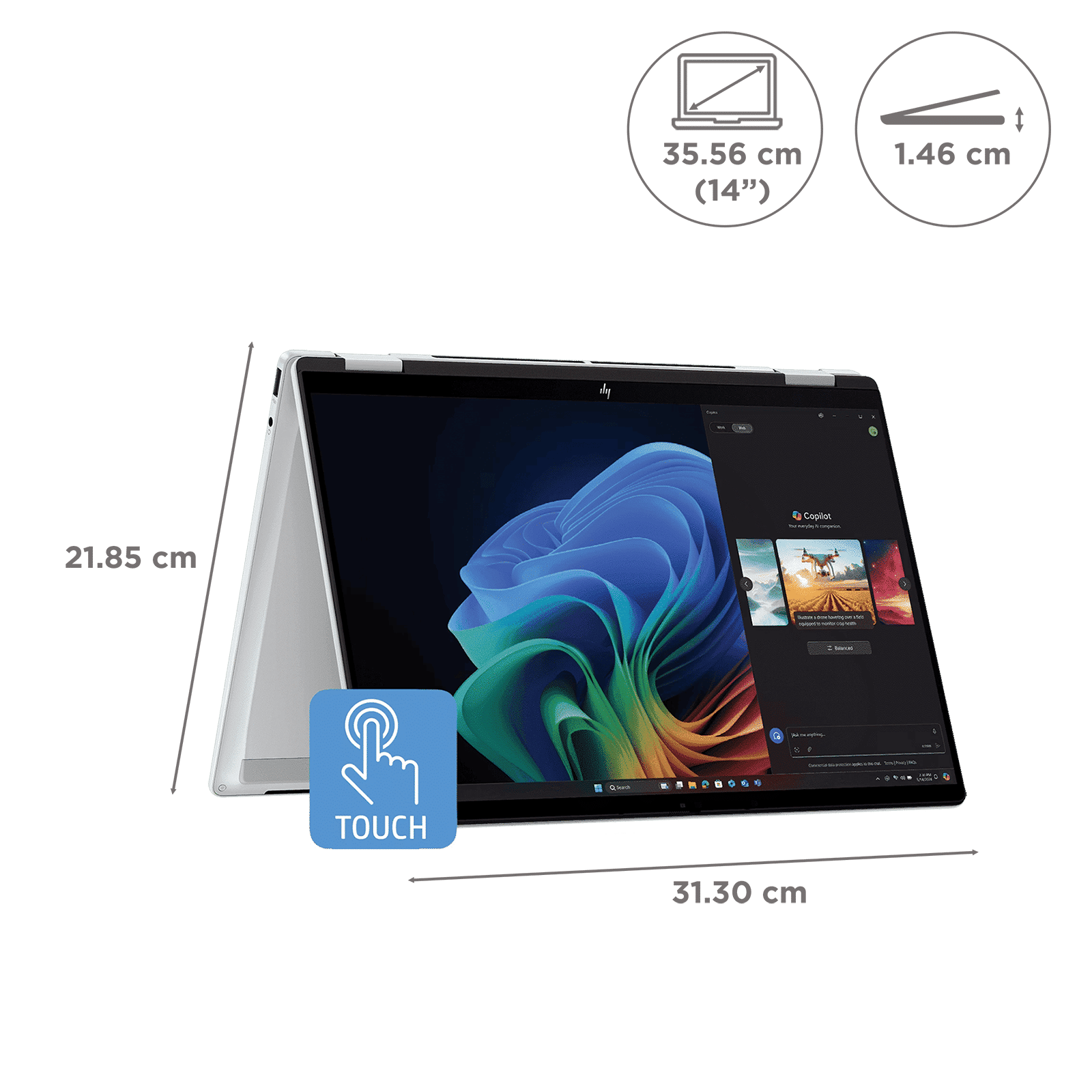 HP OmniBook X Flip 14-fm0099TU Intel Core Ultra 5 Touchscreen 2-in-1 Laptop (16GB, 1TB SSD, Windows 11 Home, 14 inch OLED Display, Meteor Silver, 1.38 KG) HP OmniBook X Flip 14-fm0099TU Intel Core Ultra 5 Touchscreen 2-in-1 Laptop (16GB, 1TB SSD, Windows 11 Home, 14 inch OLED Display, Meteor Silver, 1.38 KG)_2