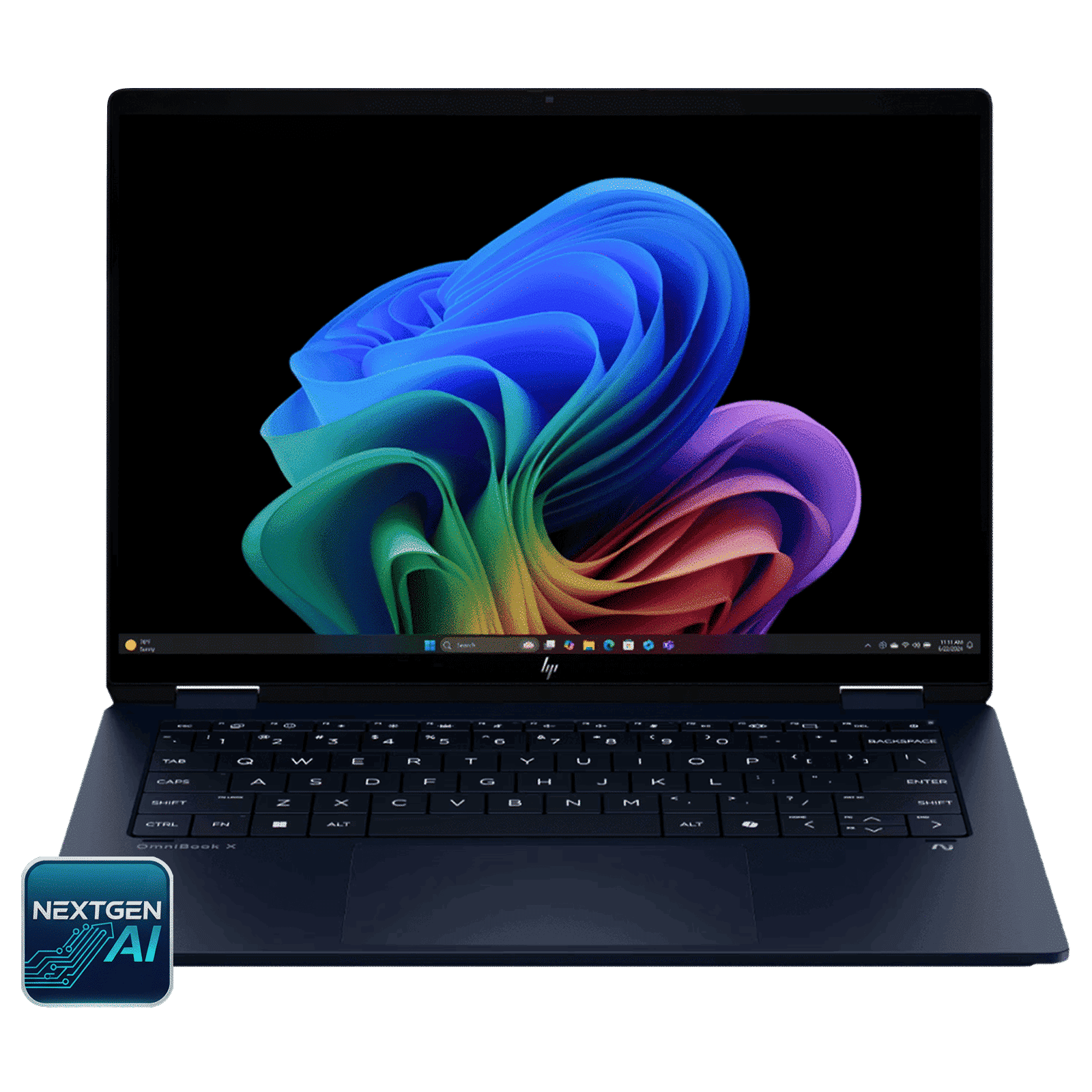 HP OmniBook X Flip 14-fm0100TU Intel Core Ultra 7 Touchscreen 2-in-1 Laptop (16GB, 1TB SSD, Windows 11 Home, 14 inch OLED Display, MS Office Home 2024, Atmospheric Blue, 1.38 KG)_1