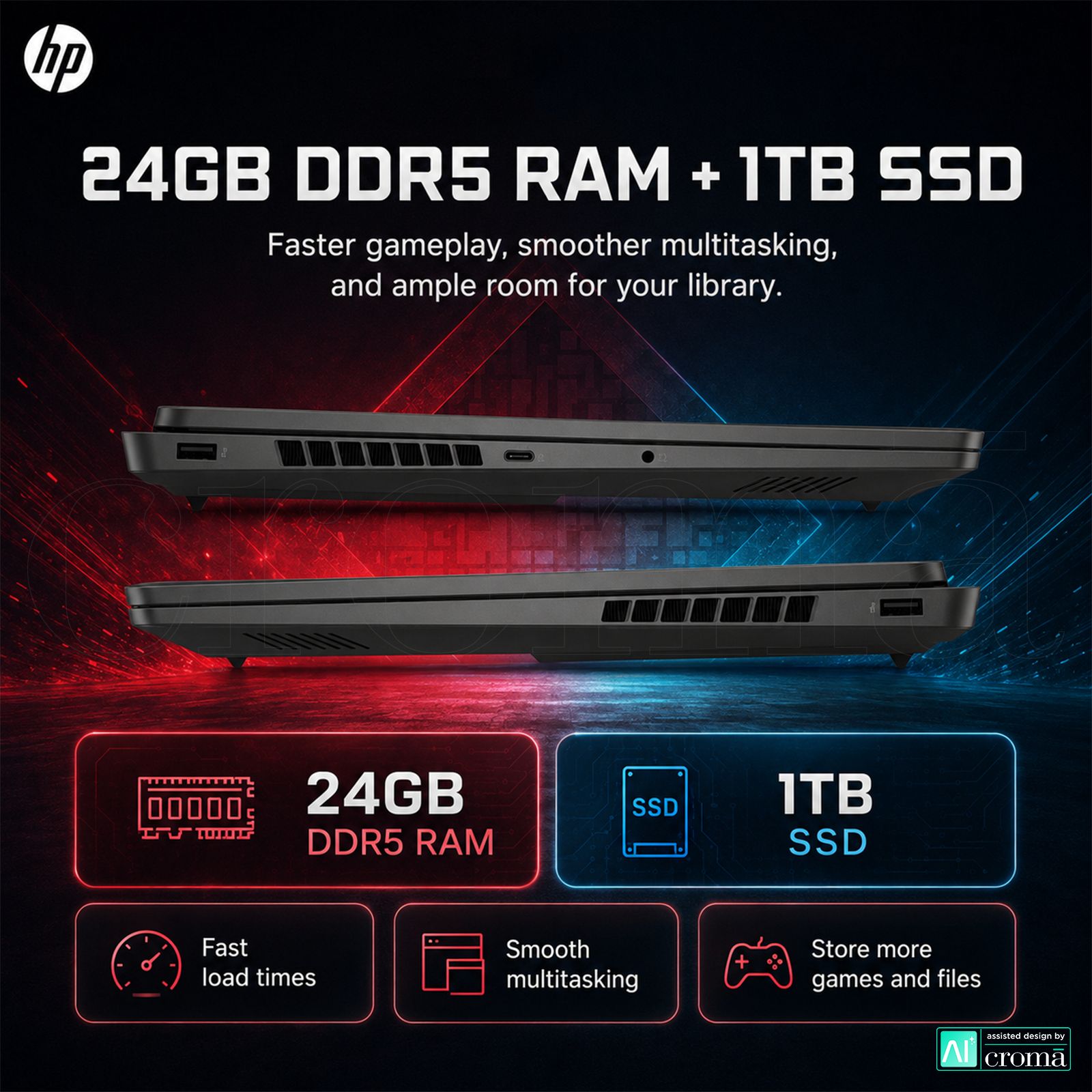 HP OMEN 16 Intel Core Ultra 7 Gaming Laptop (24GB, 1TB SSD, Windows 11 Home, 8GB Graphics, 16 inch 165 Hz 2K IPS Display, NVIDIA GeForce RTX 5060, MS Office Home 2024, Shadow Black, 2.43 KG)_3