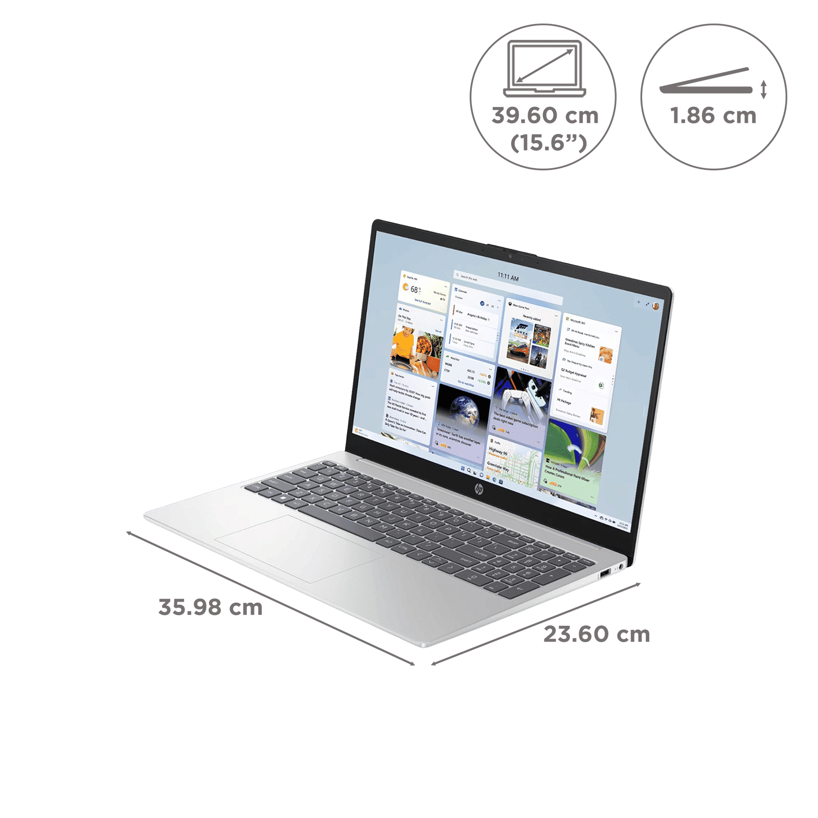 HP 15-fc0704AU AMD Ryzen 5 Thin & Light Laptop (8GB, 512GB SSD, Windows 11 Home, 15.6 inch Full HD Display, Natural Silver, 1.59 KG)_2