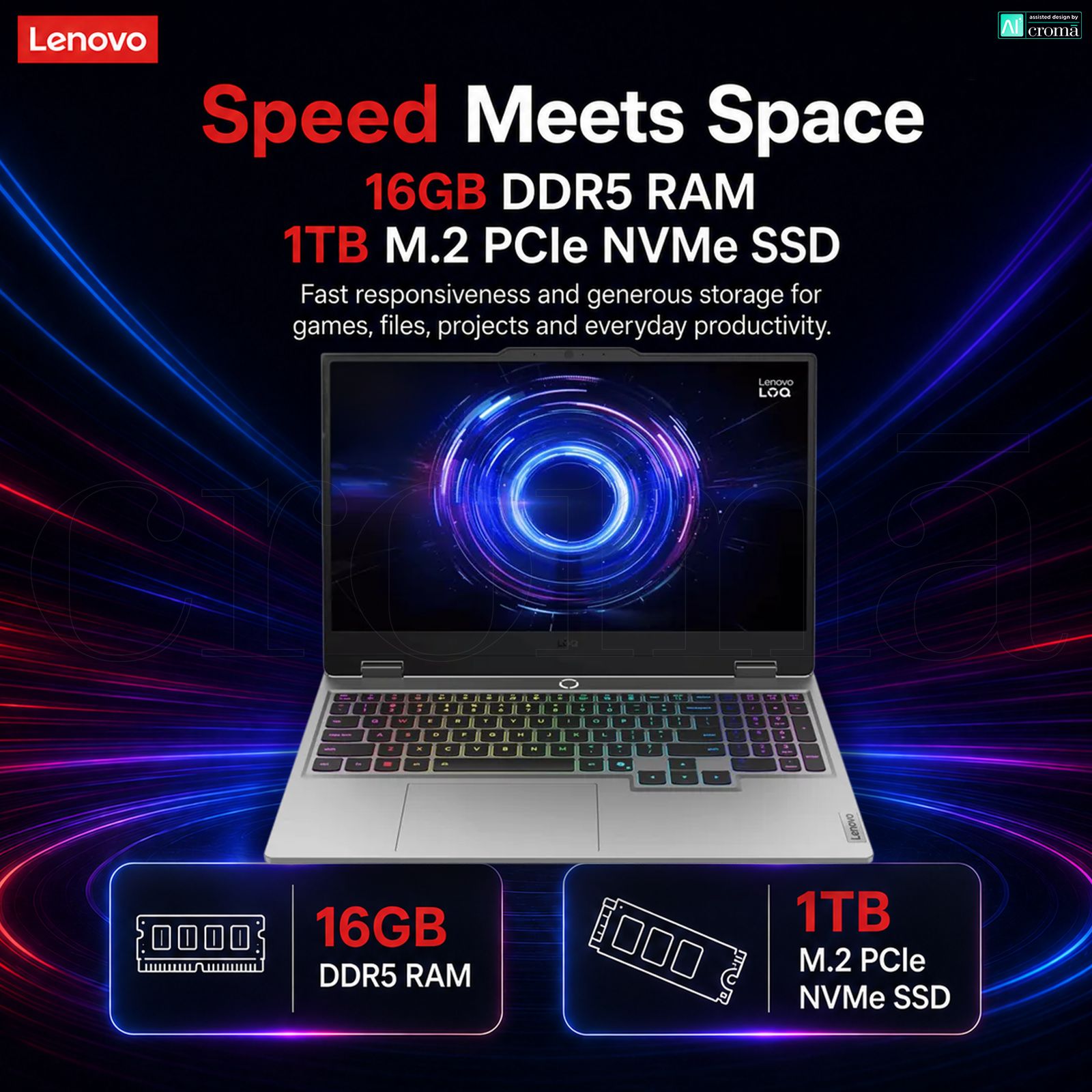 Lenovo LOQ 15IRX10 Intel Core i7 13th Gen Gaming Laptop (16GB, 1TB SSD, Windows 11 Home, 8GB Graphics, 15.6 Inch 144 Hz Full HD IPS Display, NVIDIA GeForce RTX 5050, MS Office Home 2024, Luna Grey, 2.4 KG) Lenovo LOQ 15IRX10 Intel Core i7 13th Gen Gaming Laptop (16GB, 1TB SSD, Windows 11 Home, 8GB Graphics, 15.6 Inch 144 Hz Full HD IPS Display, NVIDIA GeForce RTX 5050, MS Office Home 2024, Luna Grey, 2.4 KG)_5