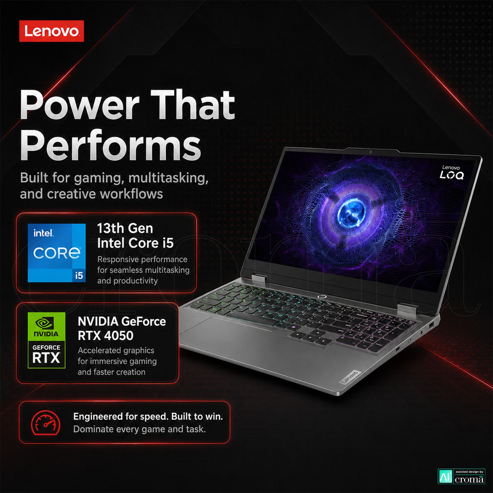 Lenovo LOQ 15IRX9 Intel Core i5 13th Gen Gaming Laptop (16GB, 512GB SSD, Windows 11 Home, 6 GB Graphics, 15.6 Inch 144 Hz Full HD IPS Display, NVIDIA GeForce RTX 4050, Luna Grey, 2.38 KG) Lenovo LOQ 15IRX9 Intel Core i5 13th Gen Gaming Laptop (16GB, 512GB SSD, Windows 11 Home, 6 GB Graphics, 15.6 Inch 144 Hz Full HD IPS Display, NVIDIA GeForce RTX 4050, Luna Grey, 2.38 KG)_4