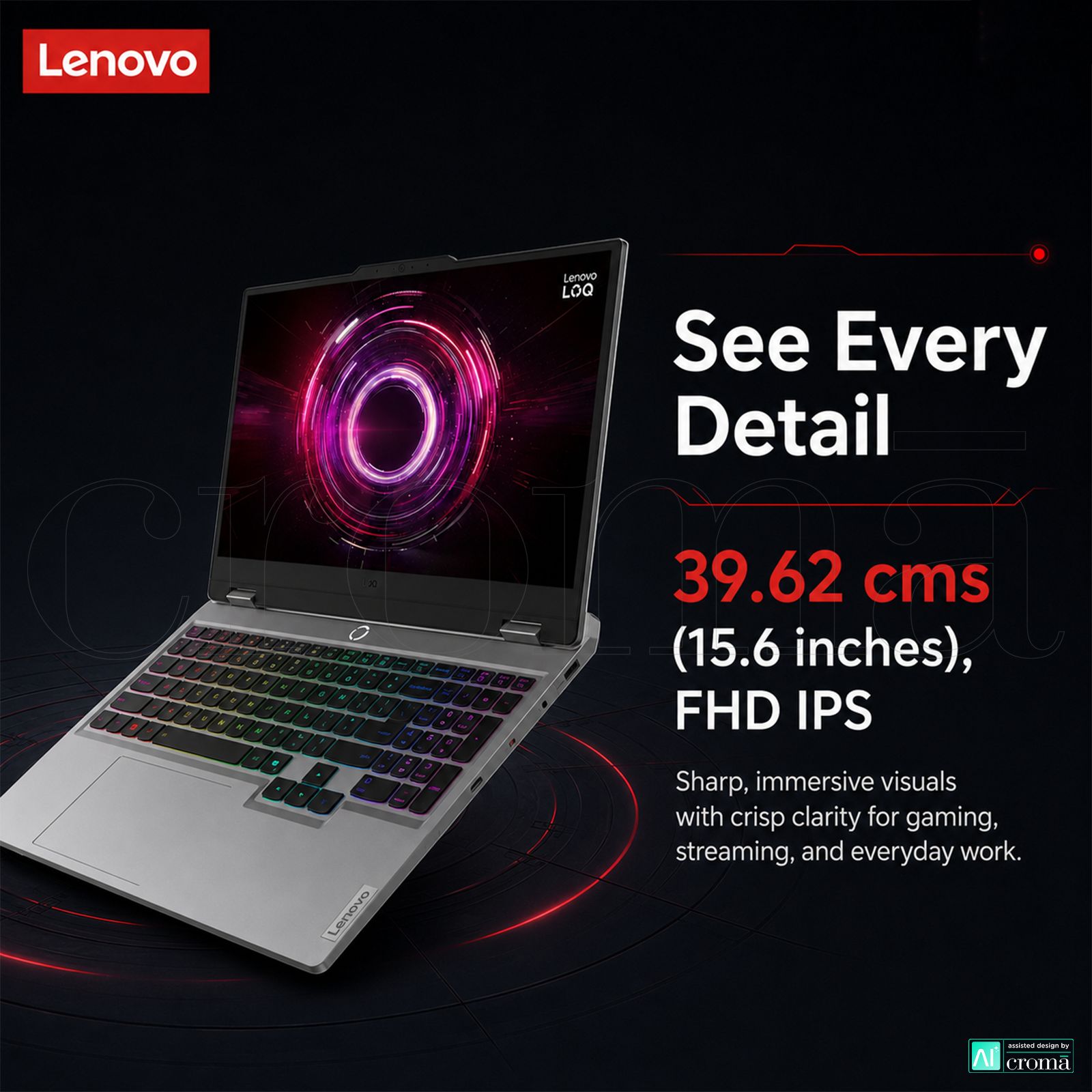 Lenovo LOQ 15AHP10 AMD Ryzen 7 Gaming Laptop (16GB, 1TB SSD, Windows 11 Home, 8GB Graphics, 15.6 Inch 144 Hz Full HD IPS Display, NVIDIA GeForce RTX 5050, Luna Grey, 2.4 KG)_3