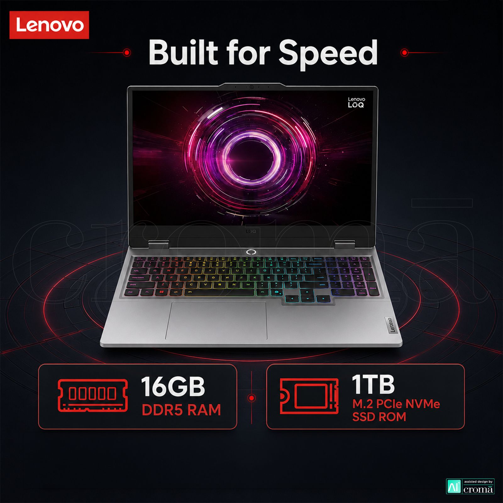 Lenovo LOQ 15AHP10 AMD Ryzen 7 Gaming Laptop (16GB, 1TB SSD, Windows 11 Home, 8GB Graphics, 15.6 Inch 144 Hz Full HD IPS Display, NVIDIA GeForce RTX 5050, Luna Grey, 2.4 KG)_4