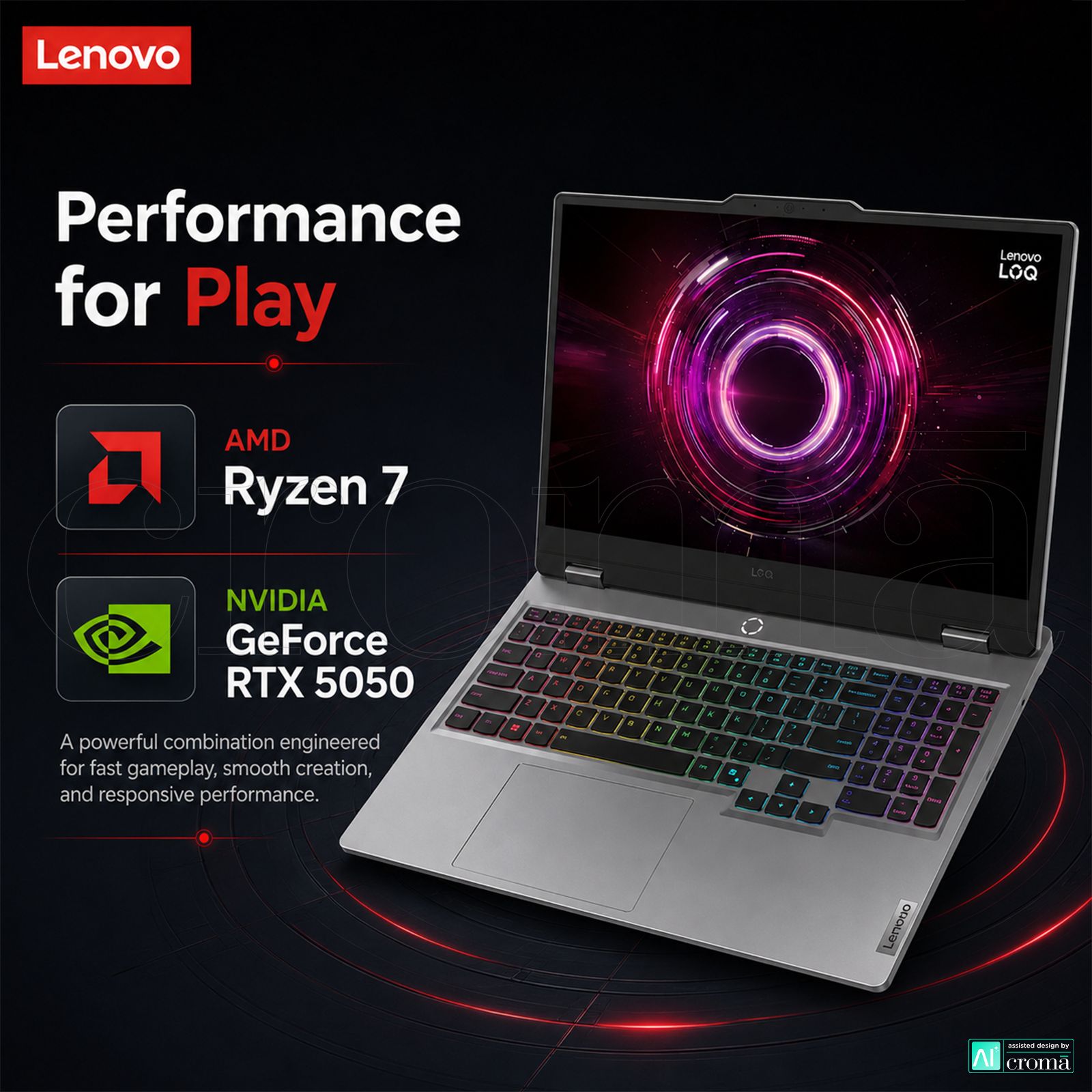 Lenovo LOQ 15AHP10 AMD Ryzen 7 Gaming Laptop (16GB, 1TB SSD, Windows 11 Home, 8GB Graphics, 15.6 Inch 144 Hz Full HD IPS Display, NVIDIA GeForce RTX 5050, Luna Grey, 2.4 KG)_5