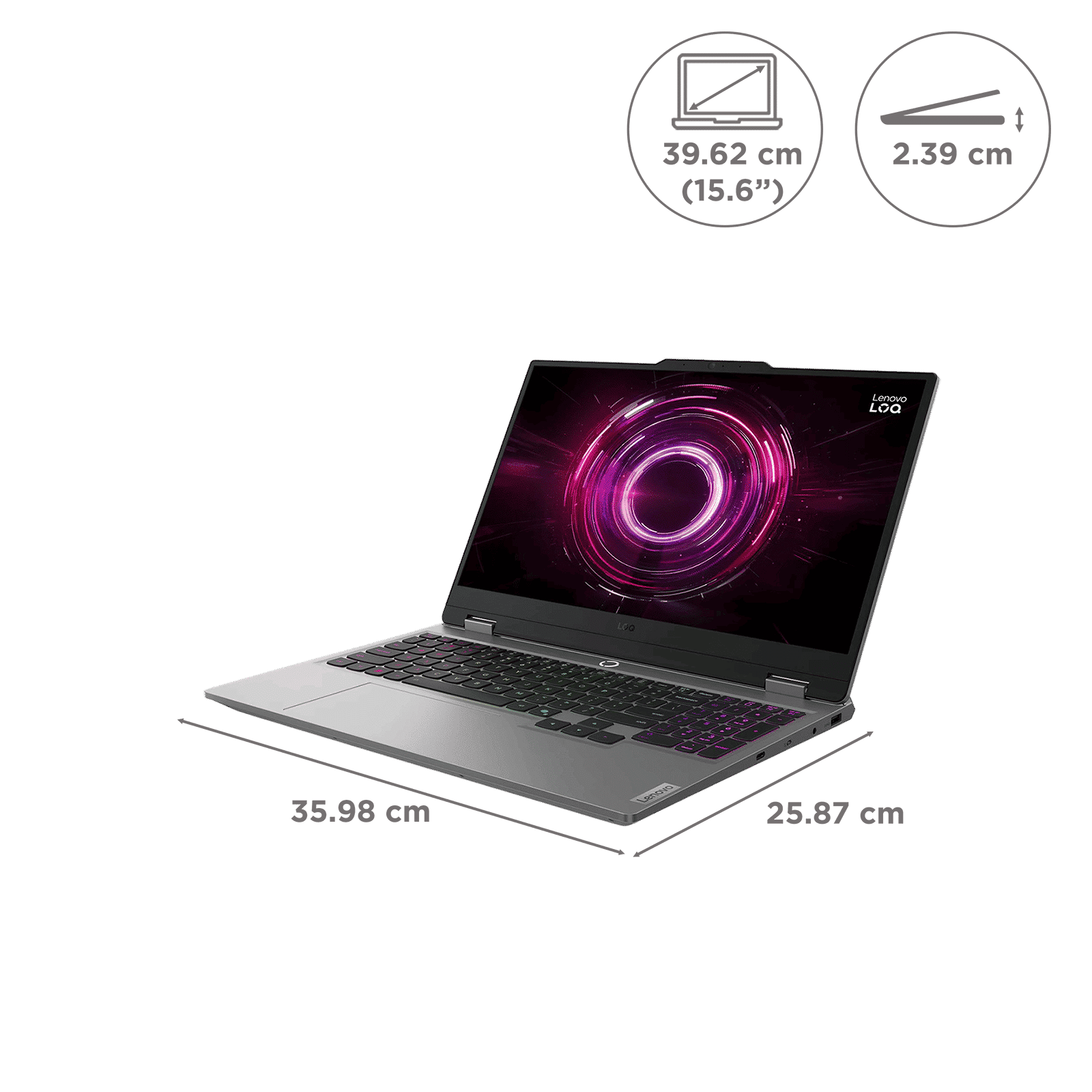 Lenovo LOQ 15AHP10 AMD Ryzen 7 Gaming Laptop (16GB, 1TB SSD, Windows 11 Home, 8GB Graphics, 15.6 Inch 144 Hz Full HD IPS Display, NVIDIA GeForce RTX 5050, Luna Grey, 2.4 KG)_8