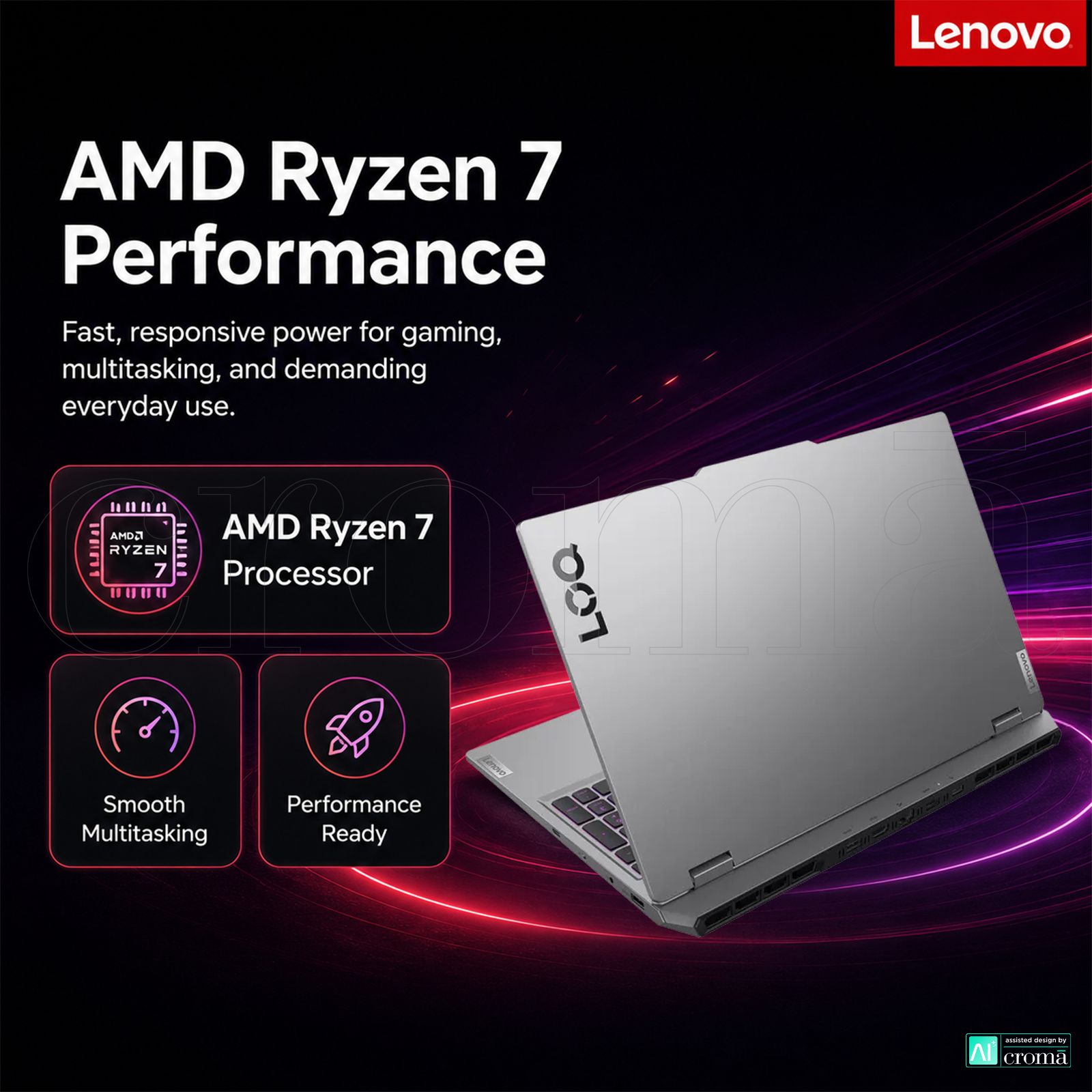 Lenovo LOQ 15AHP10 AMD Ryzen 7 Gaming Laptop (16GB, 1TB SSD, Windows 11 Home, 8GB Graphics, 15.6 Inch 144 Hz Full HD IPS Display, NVIDIA GeForce RTX 5060, MS Office Home 2024, Luna Grey, 2.4 KG)_4