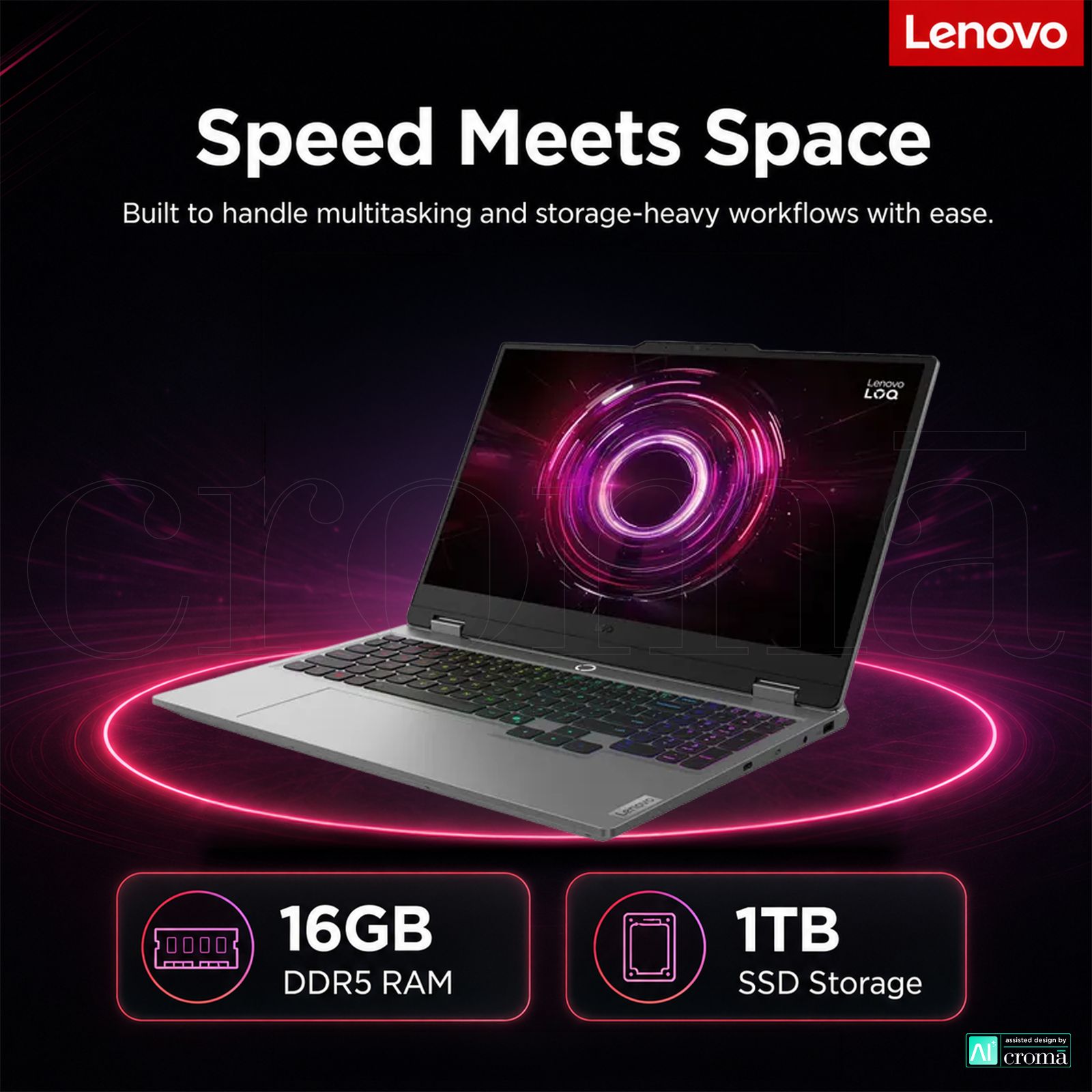 Lenovo LOQ 15AHP10 AMD Ryzen 7 Gaming Laptop (16GB, 1TB SSD, Windows 11 Home, 8GB Graphics, 15.6 Inch 144 Hz Full HD IPS Display, NVIDIA GeForce RTX 5060, MS Office Home 2024, Luna Grey, 2.4 KG)_5