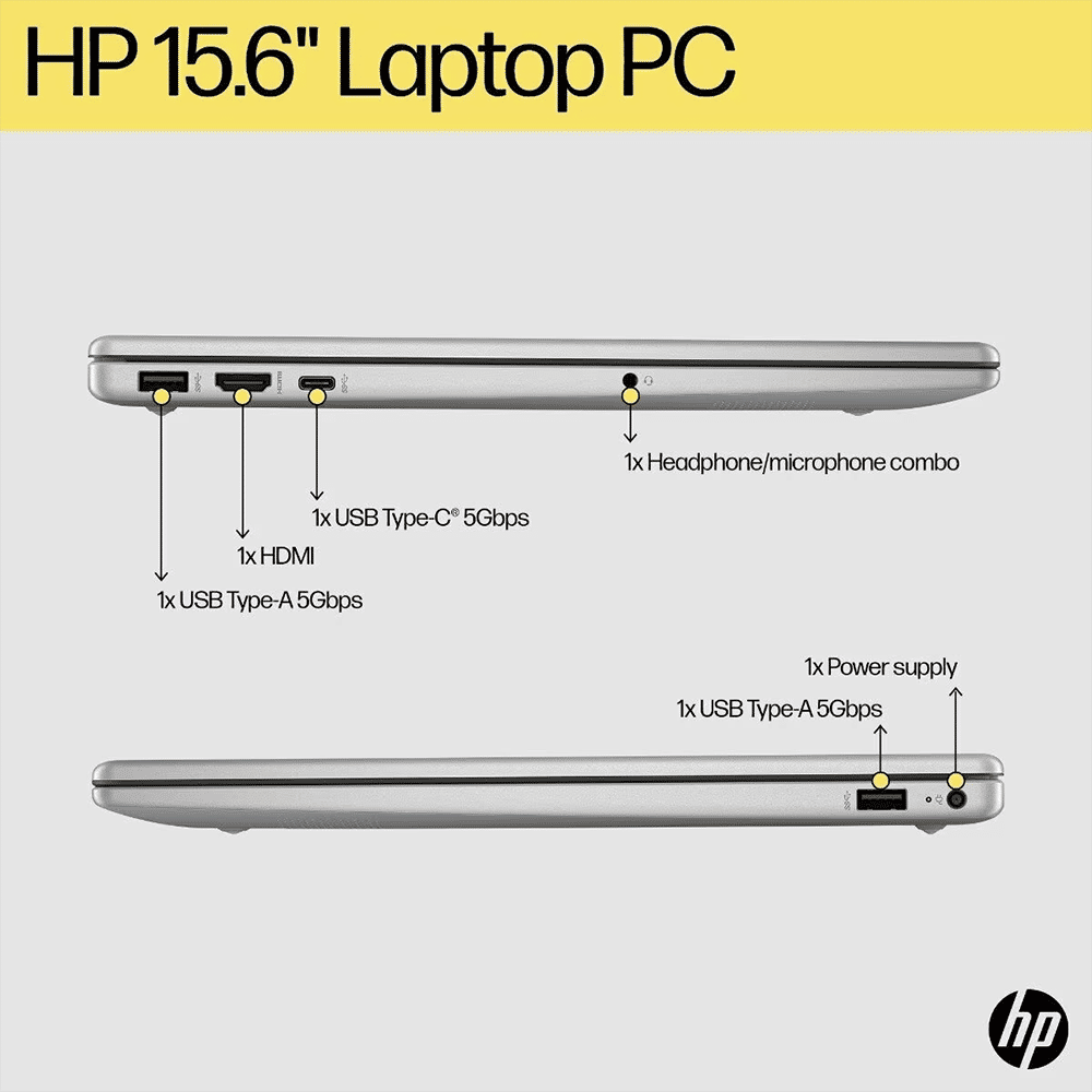 HP 15-fc0499AU AMD Ryzen 3 Laptop (8GB, 512GB SSD, Windows 11 Home, 15.6 inch Full HD IPS Display, MS Office, Natural Silver, 1.59 KG)_6