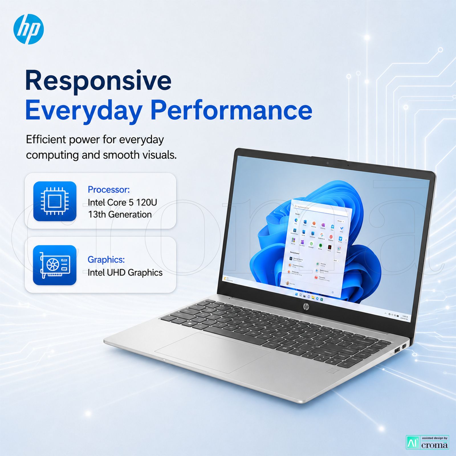 HP 15-HR0009TU Intel Core 5 120U 13th Gen Laptop (16GB, 512GB SSD, Windows 11 Home, 15.6 inch Full HD Display, MS Office Home 2024, Natural Silver, 1.59 KG)_4