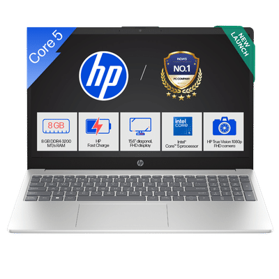 HP 15-FD0651TU Intel Core 5 120U 13th Gen
                      Laptop (8GB, 512GB SSD, Windows 11 Home, 15.6 inch
                      Full HD Display, MS Office Home 2024, Natural
                      Silver, 1.59 KG)