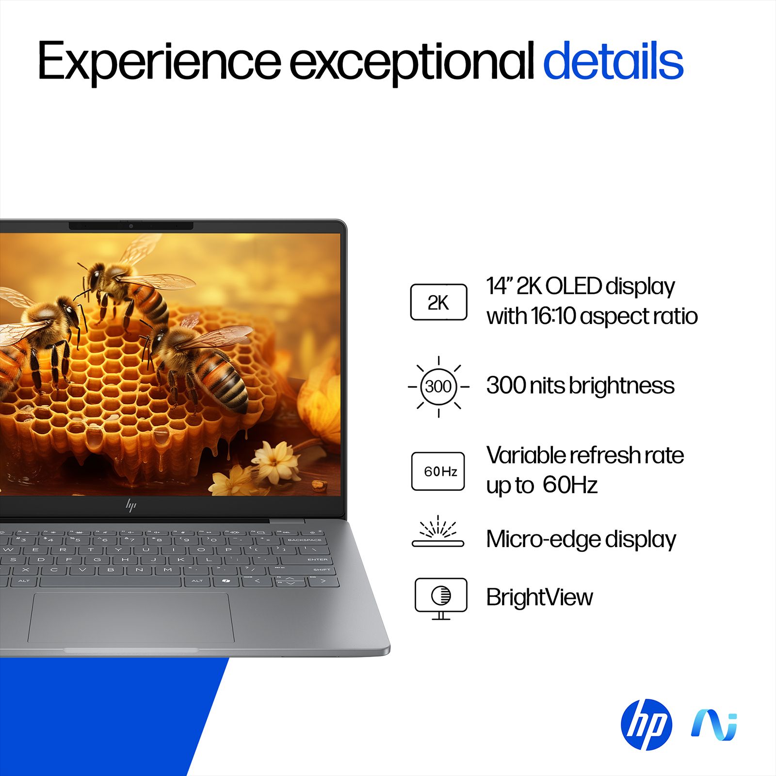 HP OmniBook 7 Intel Core Ultra 5 Laptop (16GB, 512GB SSD, Windows 11, 14 inch 2K OLED Display, MS Office 2024, Meteor Silver, 1.41 KG)_18