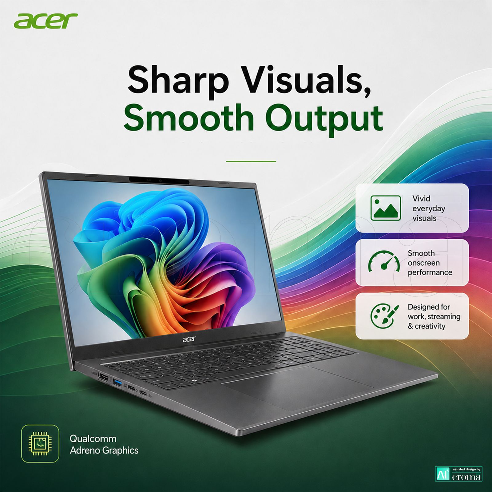 acer A16-11M Qualcomm Snapdragon X Laptop (16GB, 512GB SSD, Windows 11, 16 inch WUXGA Display, MS Office, Steel Grey, 1.7 KG) acer A16-11M Qualcomm Snapdragon X Laptop (16GB, 512GB SSD, Windows 11, 16 inch WUXGA Display, MS Office, Steel Grey, 1.7 KG)_6