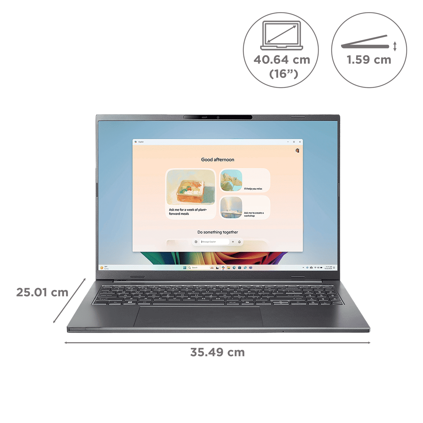 acer A16-11M Qualcomm Snapdragon X Laptop (16GB, 512GB SSD, Windows 11, 16 inch WUXGA Display, MS Office, Steel Grey, 1.7 KG) acer A16-11M Qualcomm Snapdragon X Laptop (16GB, 512GB SSD, Windows 11, 16 inch WUXGA Display, MS Office, Steel Grey, 1.7 KG)_8