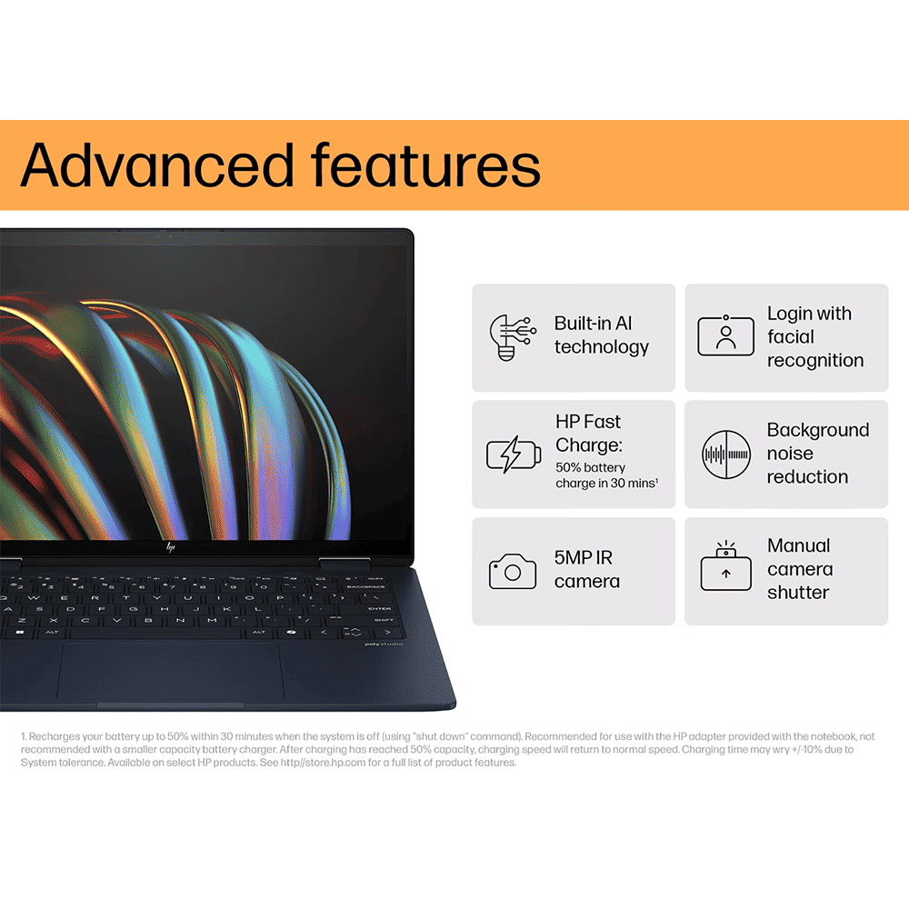 HP Envy x360 14-fc0178TU Intel Core Ultra 5 Touchscreen 2-in-1 Laptop (16GB, 512GB SSD, Windows 11 Home, 14 inch 3K OLED UWVA Display, MS Office 2024, Atmospheric Blue, 1.39 KG)_11
