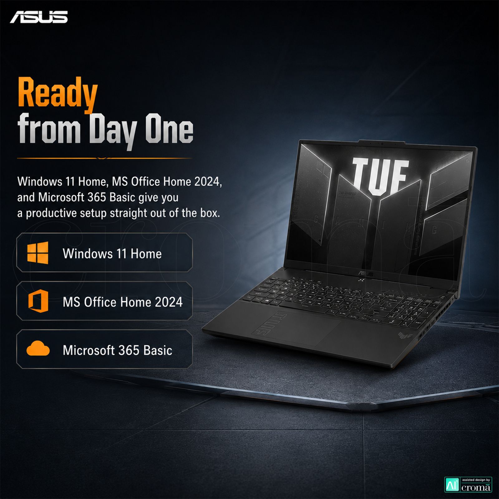ASUS TUF A16 AMD Ryzen 7 7445HS Gaming Laptop (16GB, 512GB SSD, Windows 11 Home, 6GB Graphics, 16 inch 144 Hz Full HD Plus WUXGA Display, NVIDIA GeForce RTX 4050, MS Office 2024, Mecha Gray, 2.2 KG) ASUS TUF A16 AMD Ryzen 7 7445HS Gaming Laptop (16GB, 512GB SSD, Windows 11 Home, 6GB Graphics, 16 inch 144 Hz Full HD Plus WUXGA Display, NVIDIA GeForce RTX 4050, MS Office 2024, Mecha Gray, 2.2 KG)_5