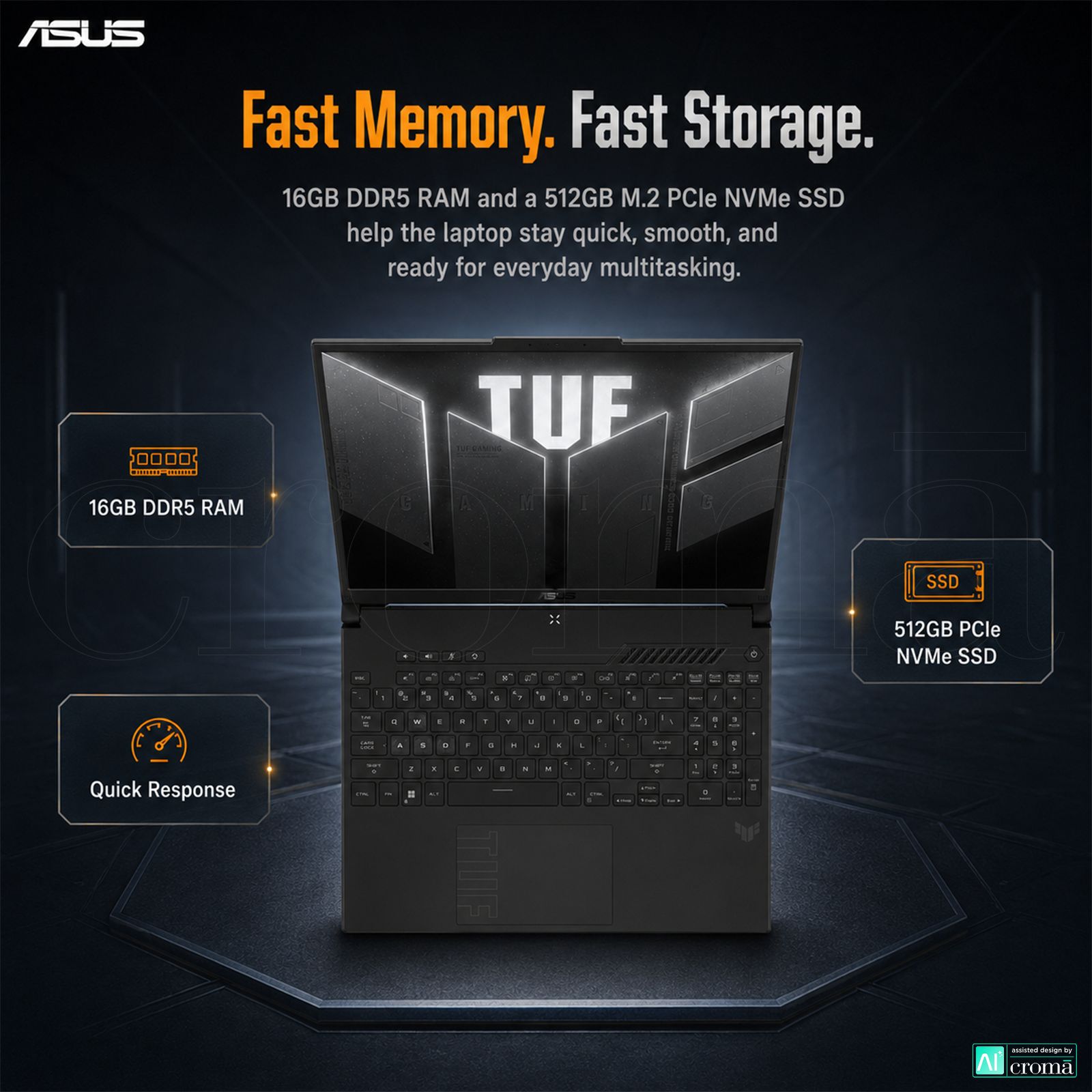 ASUS TUF A16 AMD Ryzen 7 7445HS Gaming Laptop (16GB, 512GB SSD, Windows 11 Home, 6GB Graphics, 16 inch 144 Hz Full HD Plus WUXGA Display, NVIDIA GeForce RTX 4050, MS Office 2024, Mecha Gray, 2.2 KG) ASUS TUF A16 AMD Ryzen 7 7445HS Gaming Laptop (16GB, 512GB SSD, Windows 11 Home, 6GB Graphics, 16 inch 144 Hz Full HD Plus WUXGA Display, NVIDIA GeForce RTX 4050, MS Office 2024, Mecha Gray, 2.2 KG)_6