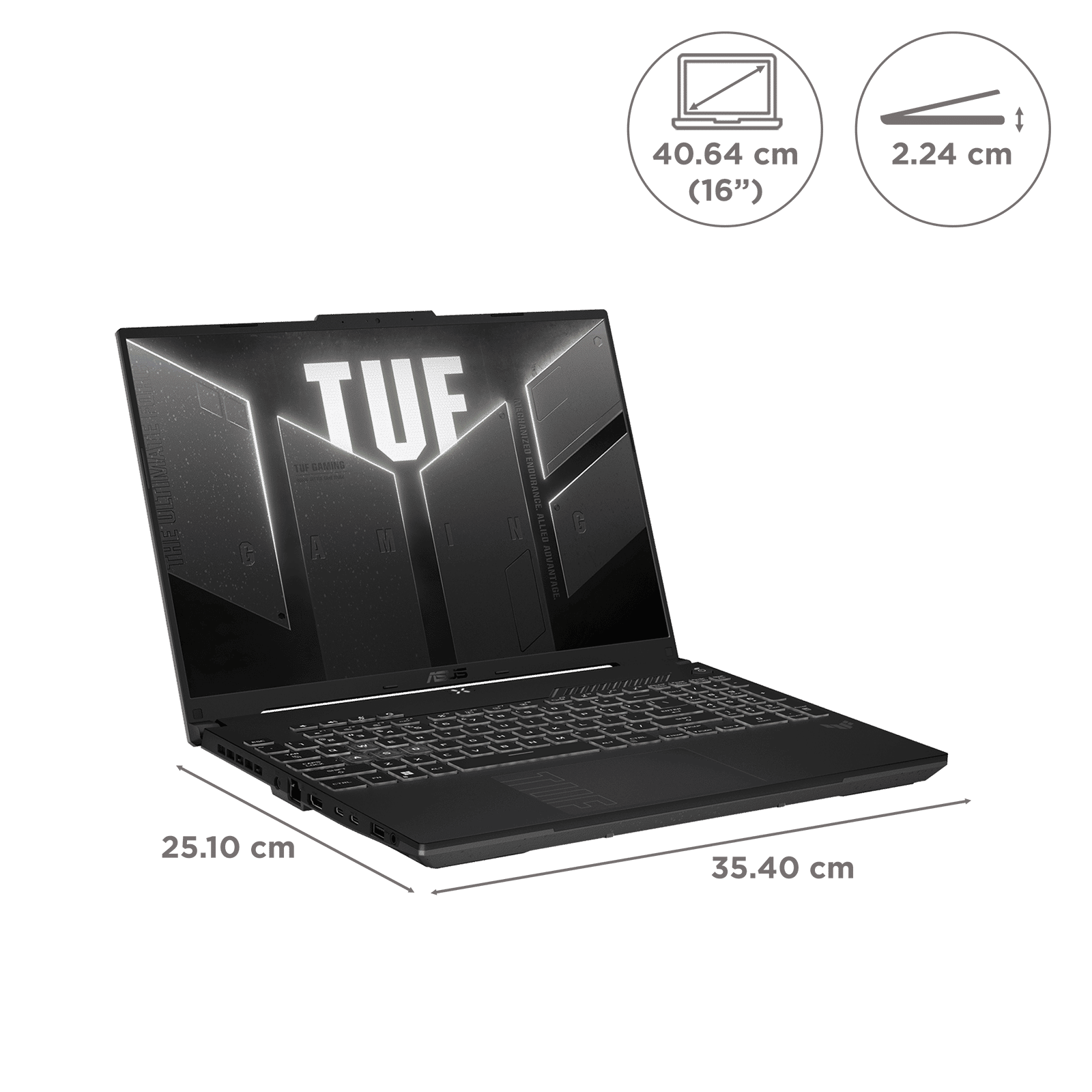 ASUS TUF F16 Intel Core 5 210H Gaming Laptop (16GB, 512GB SSD, Windows 11 Home, 6GB Graphics, 16 inch 144 Hz Full HD Plus WUXGA Display, NVIDIA GeForce RTX 3050, MS Office 2024, Mecha Gray, 2.2 KG)_2