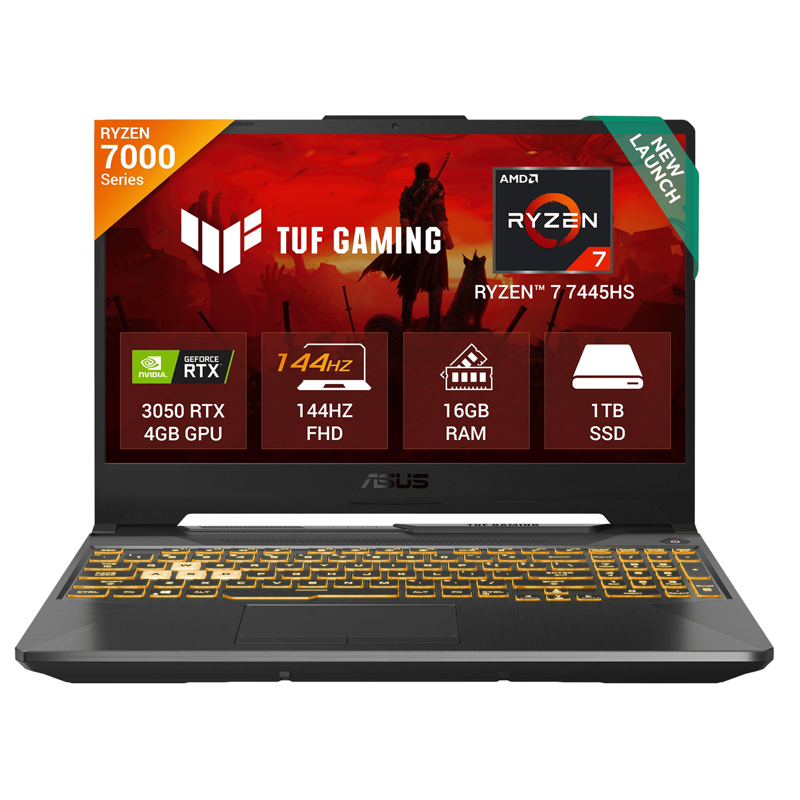 ASUS TUF A15 FA506NCG-HN251WS AMD Ryzen 7 Gaming Laptop (16GB, 1TB SSD, Windows 11 Home, 4GB Graphics, 15.6 inch 144 Hz Full IPS HD Display, NVIDIA GeForce RTX 3050, MS Office Home 2024, Graphite Black, 2.30 KG)_1