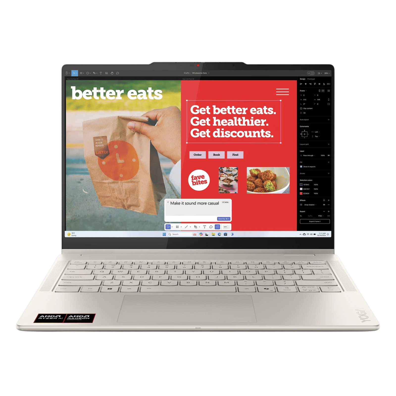 Lenovo Yoga 7 14AKP10 AMD Ryzen AI 7 350 Touchscreen 2-in-1 Laptop (32GB, 1TB SSD, Windows 11 Home, 14 inch WUXGA OLED Display, MS Office Home 2024, Seashell, 1.38 KG)_4