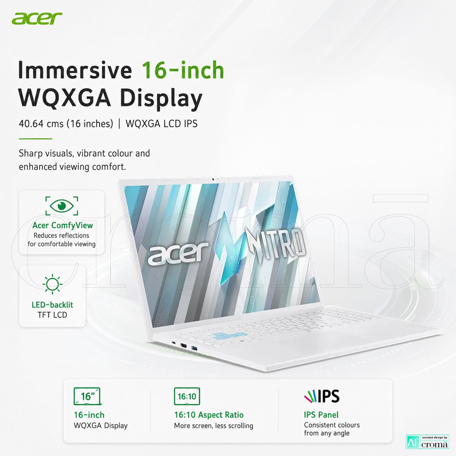 acer Nitro Lite Intel Core i7 13620H Gaming Laptop (16GB, 512GB SSD, Windows 11 Home, 6GB Graphics, 16 inch 165 Hz WQXGA LCD IPS Display, NVIDIA GeForce RTX 3050, MS Office Home 2024, Pearl White, 1.95 KG) acer Nitro Lite Intel Core i7 13620H Gaming Laptop (16GB, 512GB SSD, Windows 11 Home, 6GB Graphics, 16 inch 165 Hz WQXGA LCD IPS Display, NVIDIA GeForce RTX 3050, MS Office Home 2024, Pearl White, 1.95 KG)_3