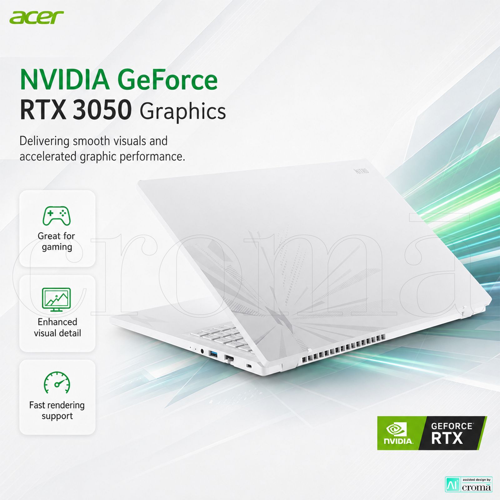 acer Nitro Lite Intel Core i7 13620H Gaming Laptop (16GB, 512GB SSD, Windows 11 Home, 6GB Graphics, 16 inch 165 Hz WQXGA LCD IPS Display, NVIDIA GeForce RTX 3050, MS Office Home 2024, Pearl White, 1.95 KG) acer Nitro Lite Intel Core i7 13620H Gaming Laptop (16GB, 512GB SSD, Windows 11 Home, 6GB Graphics, 16 inch 165 Hz WQXGA LCD IPS Display, NVIDIA GeForce RTX 3050, MS Office Home 2024, Pearl White, 1.95 KG)_5