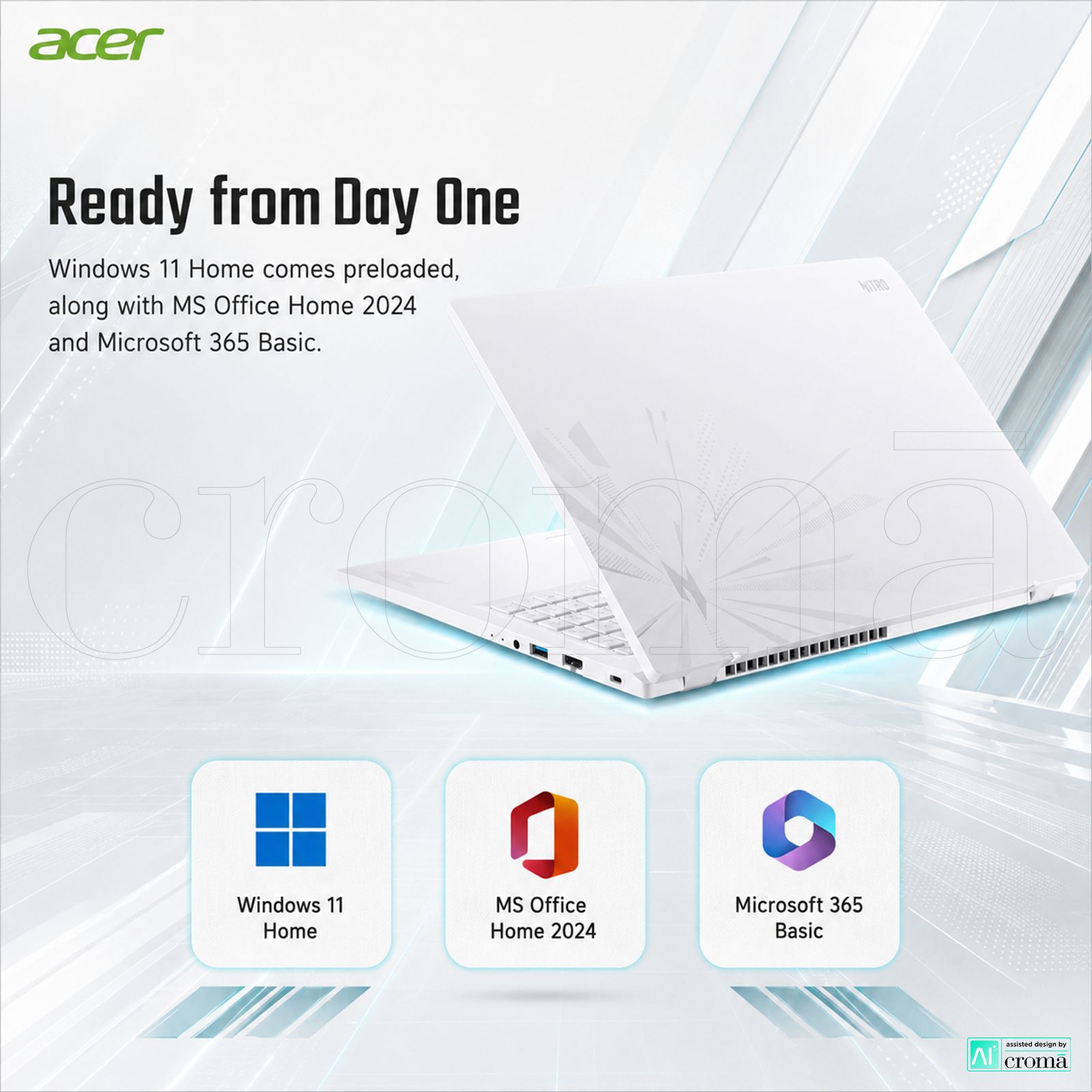 acer Nitro Lite Intel Core i5 13420H Gaming Laptop (16GB, 512GB SSD, Windows 11 Home, 6GB Graphics, 16 inch 165 Hz WQXGA LCD IPS Display, NVIDIA GeForce RTX 4050, MS Office Home 2024, Pearl White, 1.95 KG) acer Nitro Lite Intel Core i5 13420H Gaming Laptop (16GB, 512GB SSD, Windows 11 Home, 6GB Graphics, 16 inch 165 Hz WQXGA LCD IPS Display, NVIDIA GeForce RTX 4050, MS Office Home 2024, Pearl White, 1.95 KG)_6