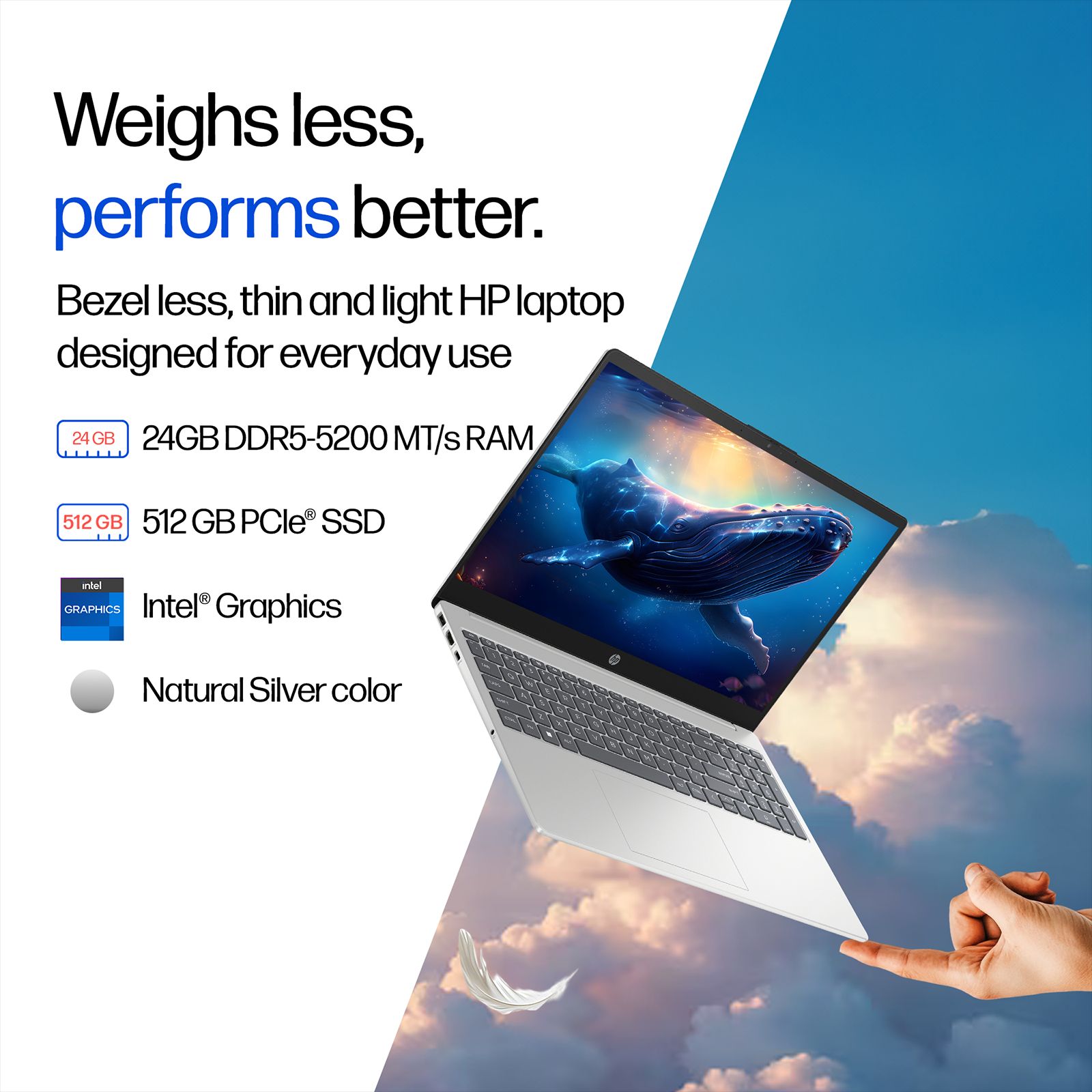 HP 15-fd0886TU Intel Core 3 100U Laptop (24GB RAM, 512GB SSD ROM, Windows 11 Home, 15.6 inch Full HD Display, Natural Silver, 1.59 KG) HP 15-fd0886TU Intel Core 3 100U Laptop (24GB RAM, 512GB SSD ROM, Windows 11 Home, 15.6 inch Full HD Display, Natural Silver, 1.59 KG)_8