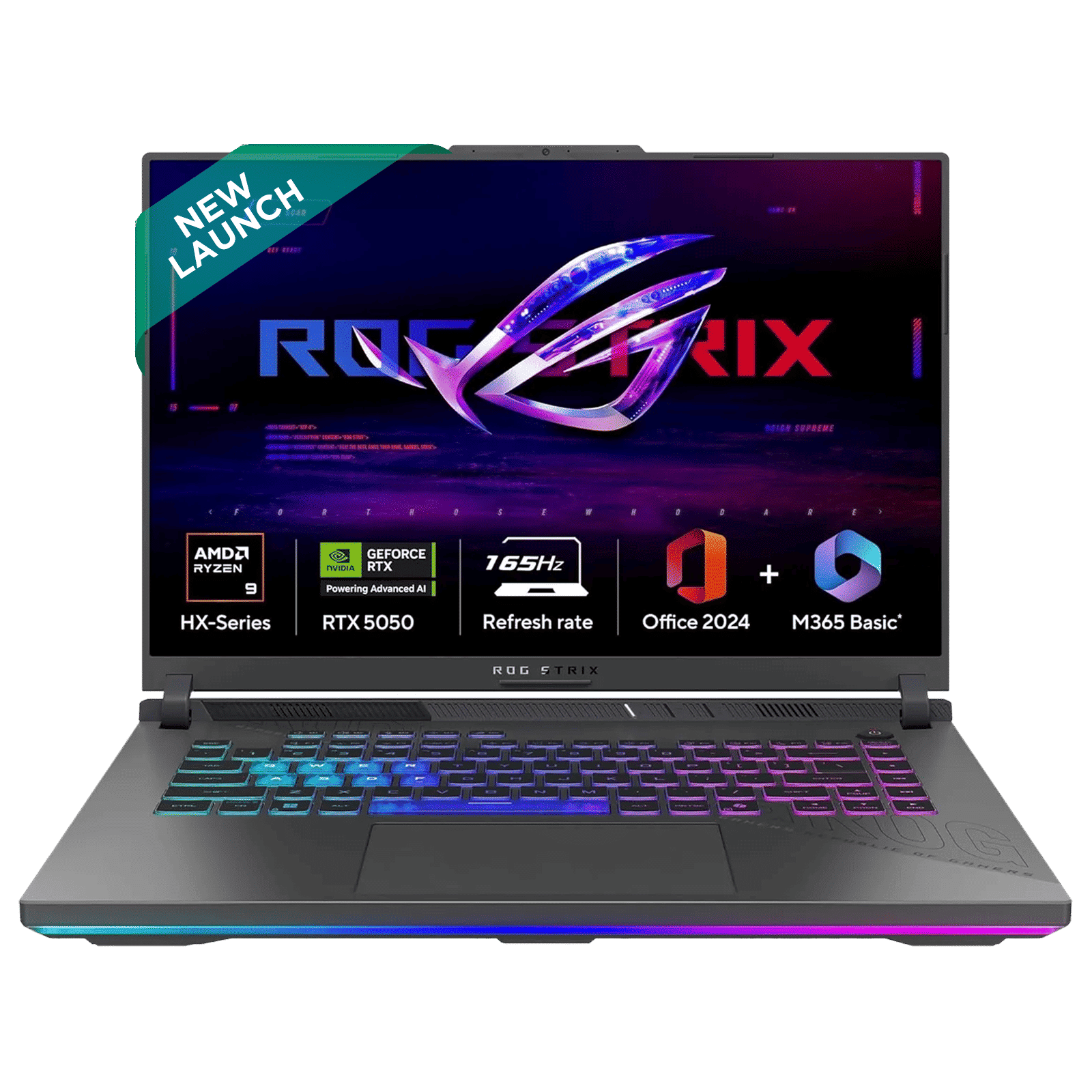 ASUS ROG Strix G16 AMD Ryzen 9 Gaming Laptop (16GB, 1TB SSD, Windows 11 Home, 16 inch 165 Hz WUXGA IPS Display, NVIDIA GeForce RTX 5050, MS Office Home 2024, Eclipse Gray, 2.5 KG)_1