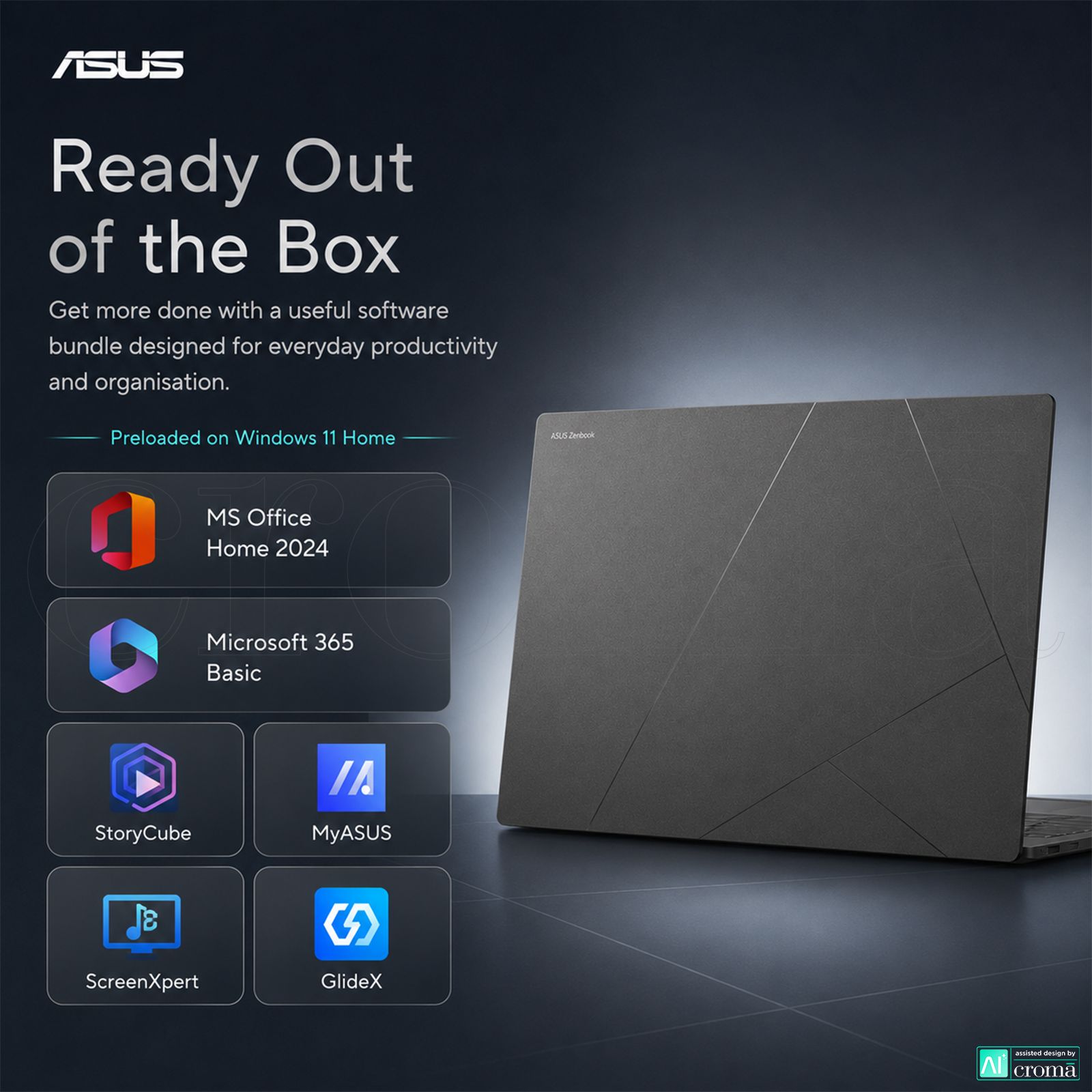 ASUS Zenbook S14 Intel Core Ultra 5 226V Touchscreen Thin & Light Laptop (16GB, 1TB SSD, Windows 11 Home, 14 inch 3K OLED Display, MS Office Home 2024, Zumaia Gray, 1.2 KG) ASUS Zenbook S14 Intel Core Ultra 5 226V Touchscreen Thin & Light Laptop (16GB, 1TB SSD, Windows 11 Home, 14 inch 3K OLED Display, MS Office Home 2024, Zumaia Gray, 1.2 KG)_4